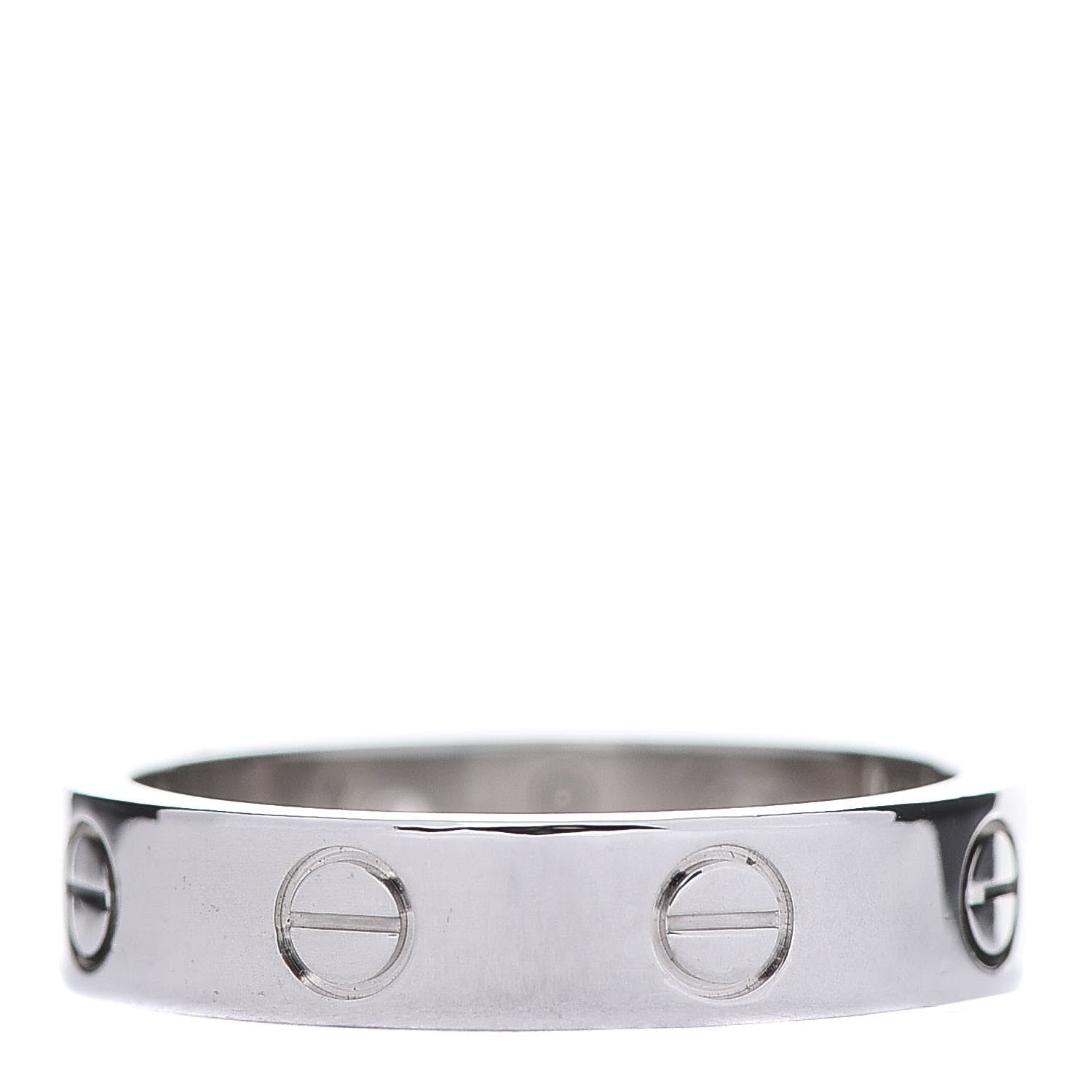 Cartier 18K White Gold Diamond 4mm LOVE Wedding Band Ring 50 5.25 3 of 5