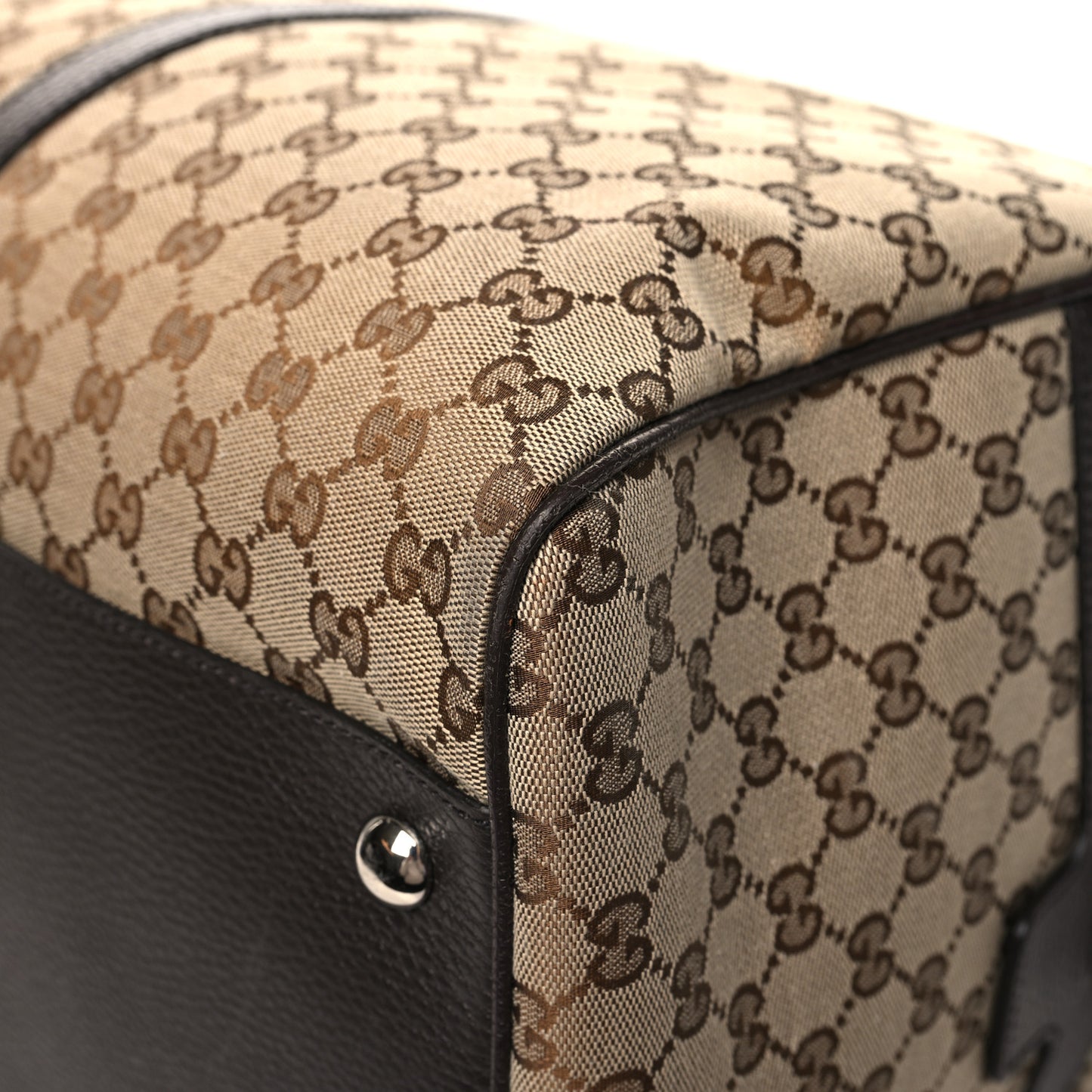 Monogram Dollar Calfskin Large Boston Duffle Bag Beige Ebony Testa di Moro Marrone Scuro