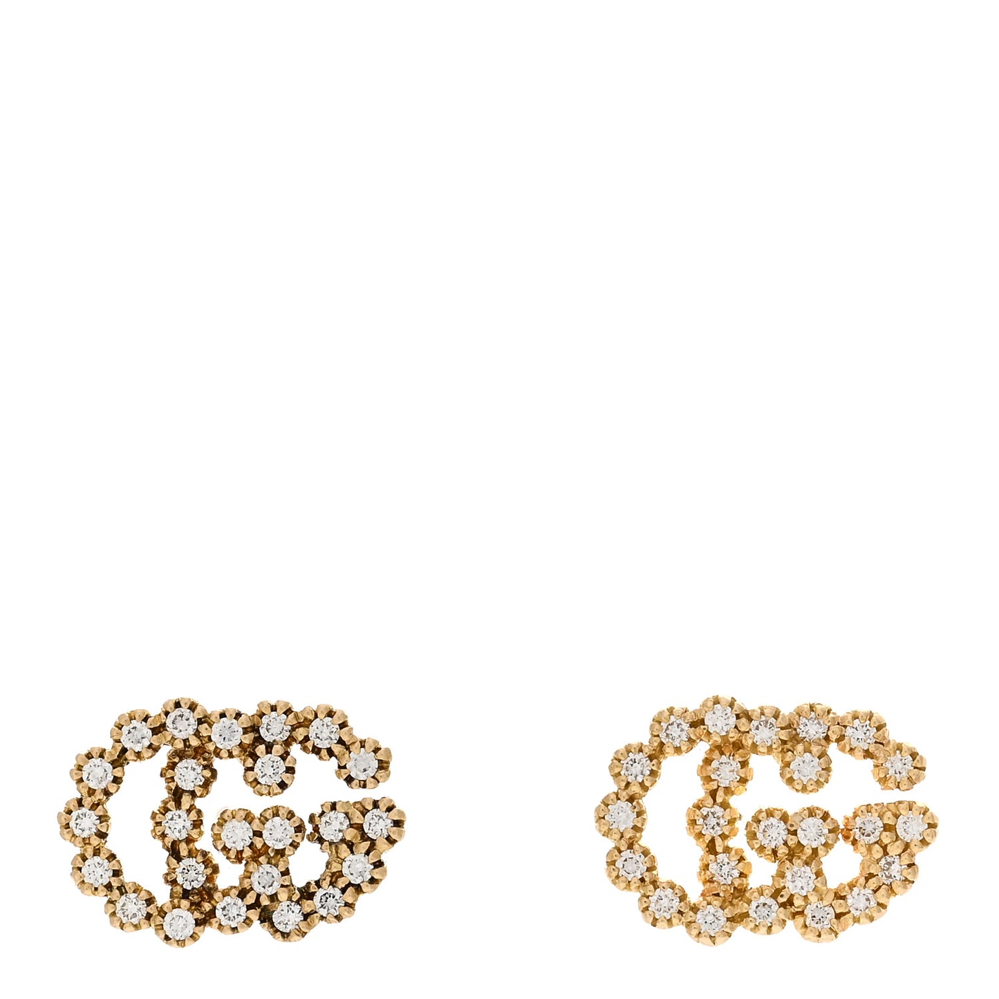 18K Yellow Gold Diamond Running G Earrings