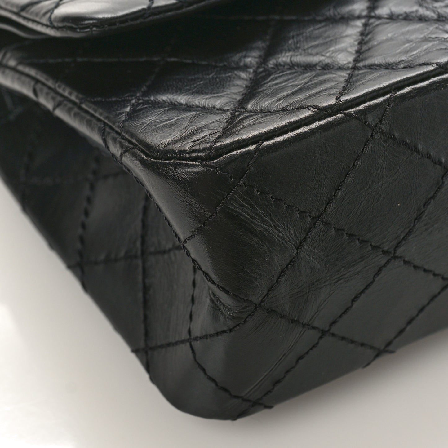 Aged Calfskin Quilted 2.55 Reissue 225 Flap So Black