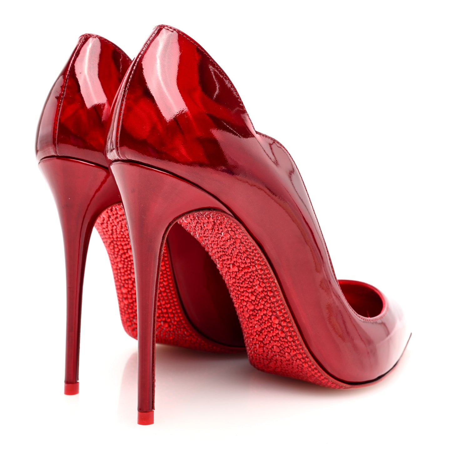 Metallic Patent Psychic Crystal Strass Hot Chick Pumps 38 Loubi