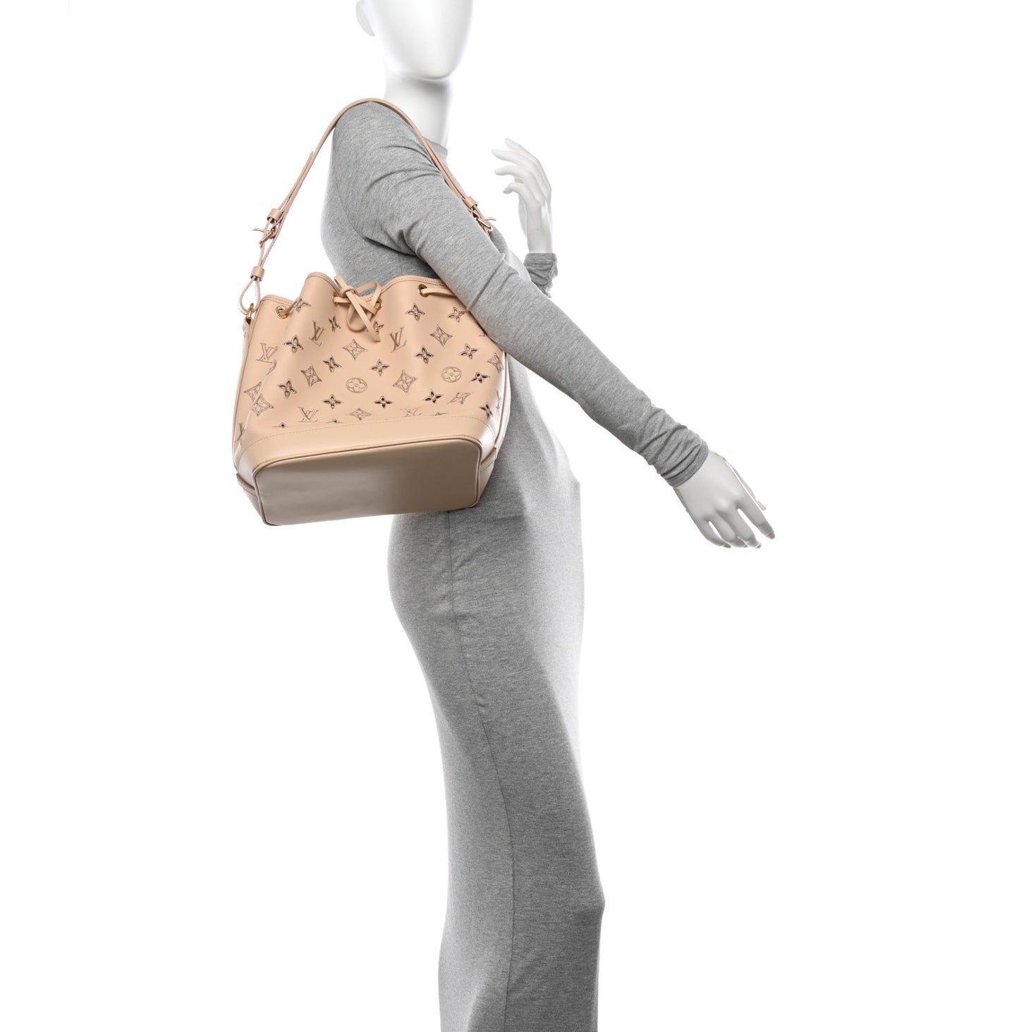 Calfskin Monogram Cutout Petit Noe Neutral