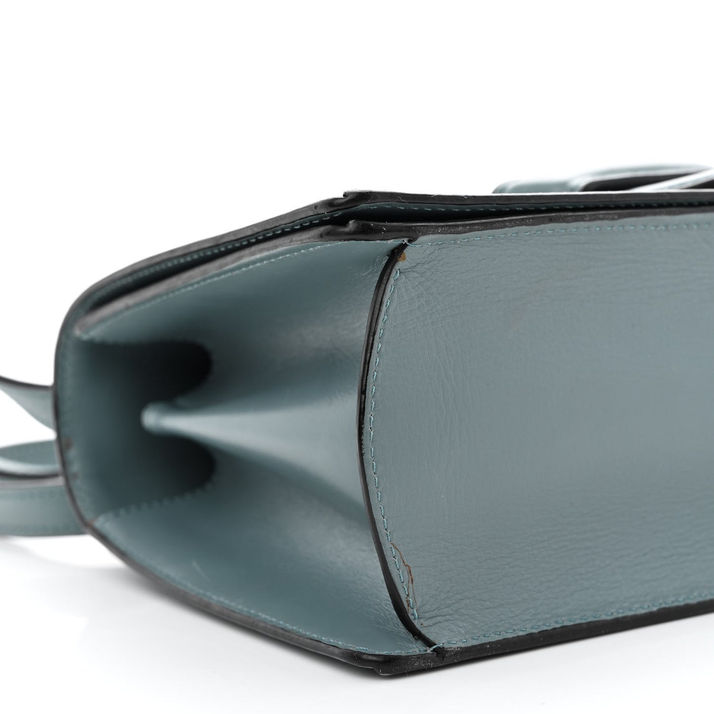 Calfskin Small Barcelona Shoulder Bag Stone Blue