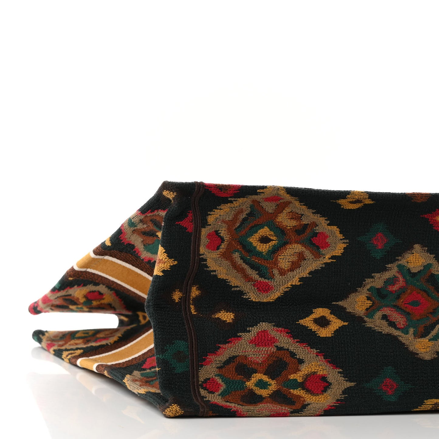 Canvas Embroidered Large Paisley Book Tote Multicolor