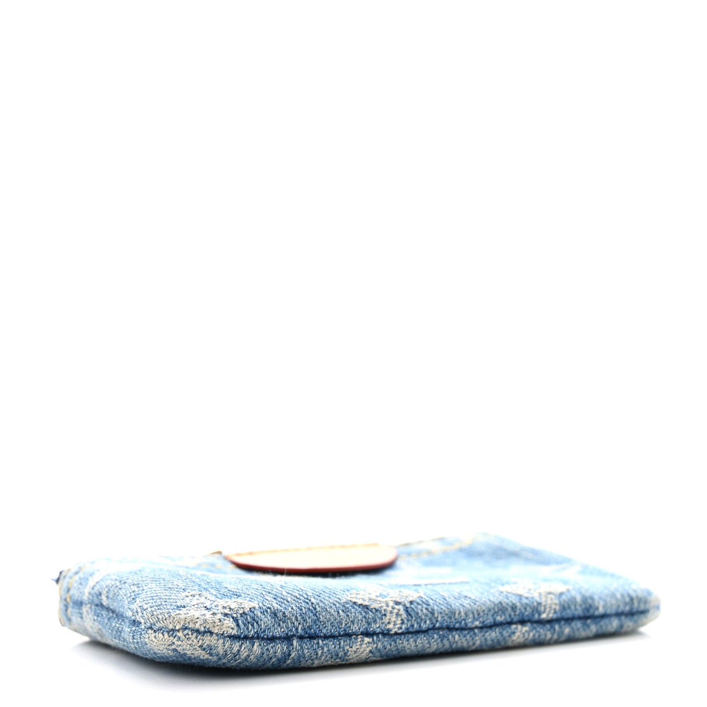Monogram Denim Key Pouch Denim Blue