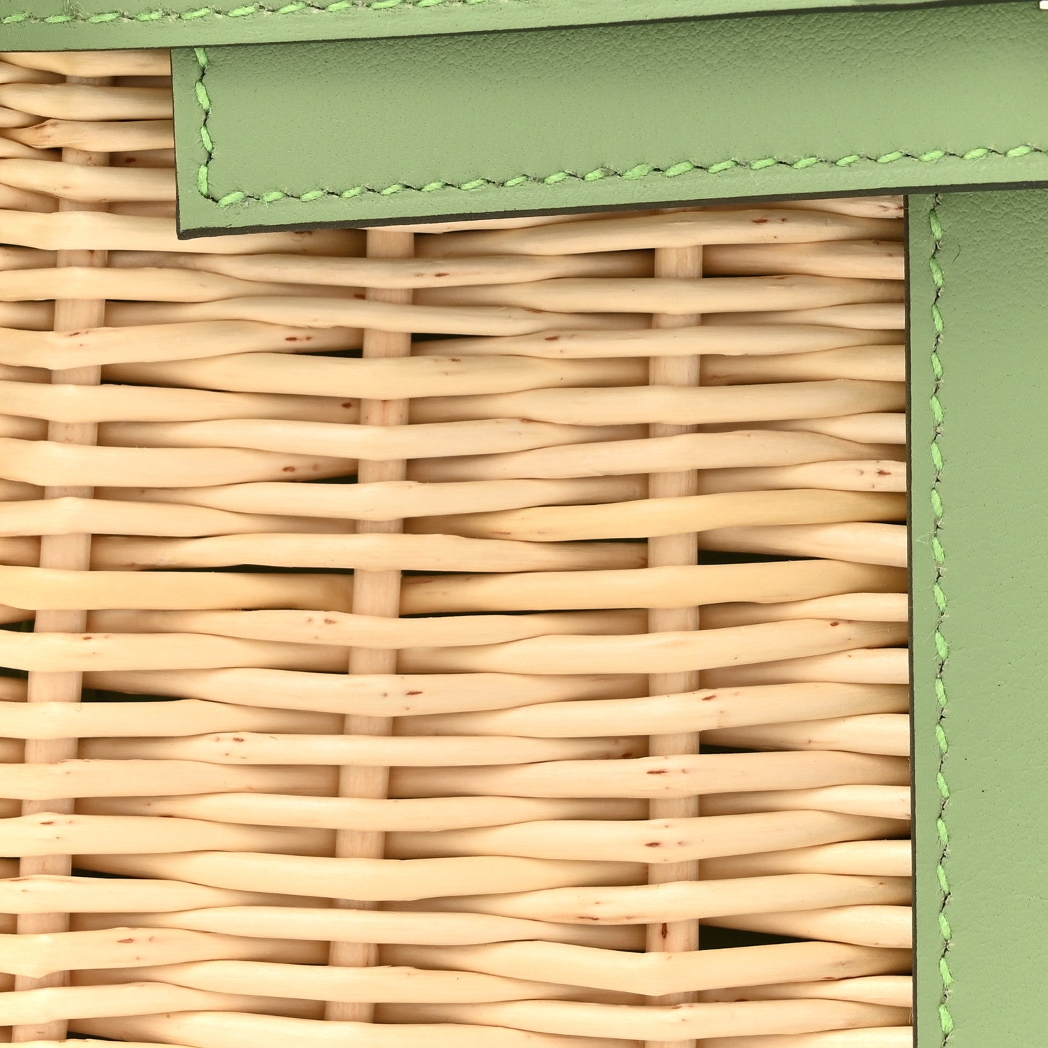 Hermes Wicker Swift Picnic Mini Kelly 20 Naturel Vert Criquet 8 of 12