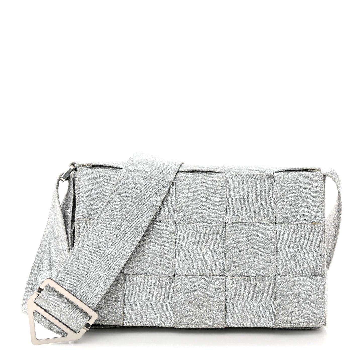 Webbing Maxi Intrecciato Cassette Bag Silver