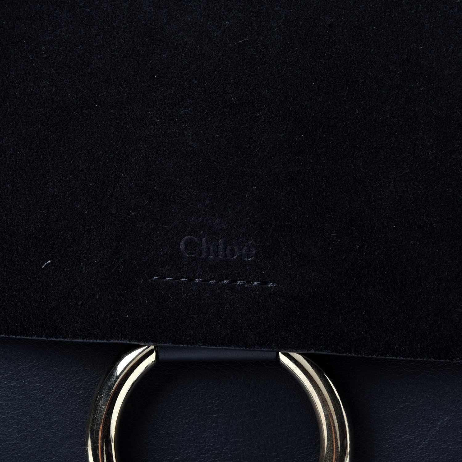 Chloe Suede Calfskin Medium Faye Shoulder Bag Black 7 of 14