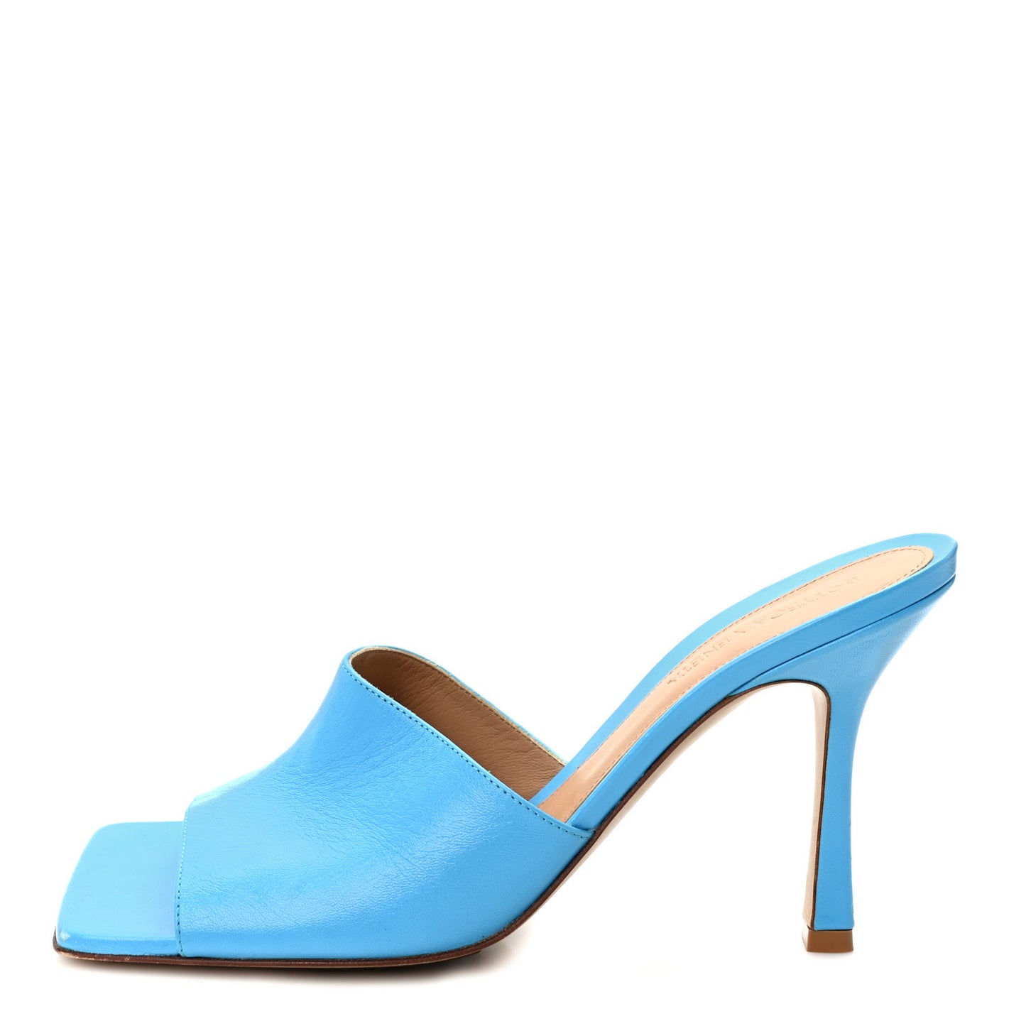 Lambskin Stretch Mule Sandals 40 Sky Blue