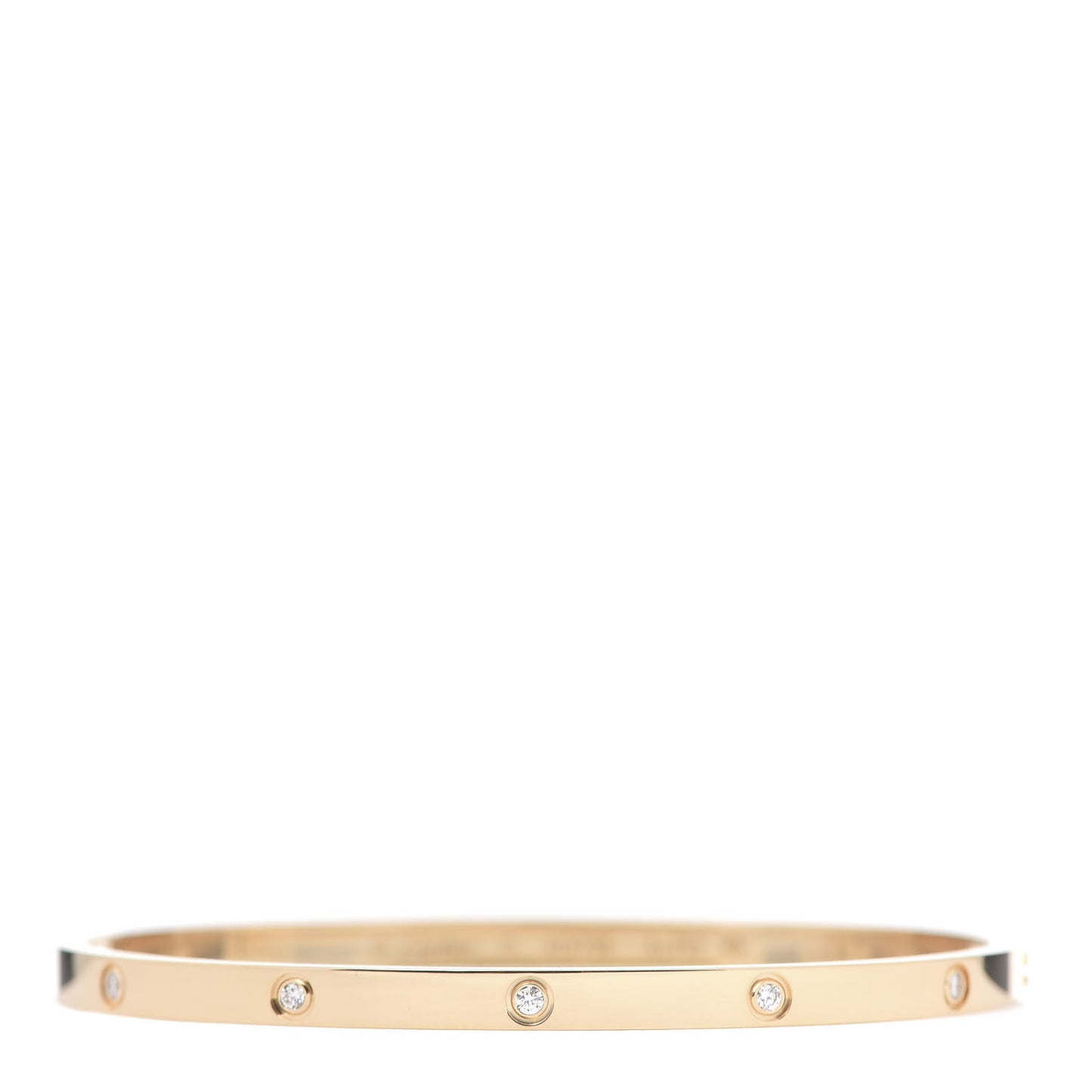 18K Yellow Gold 10 Diamond Small LOVE Bracelet 17