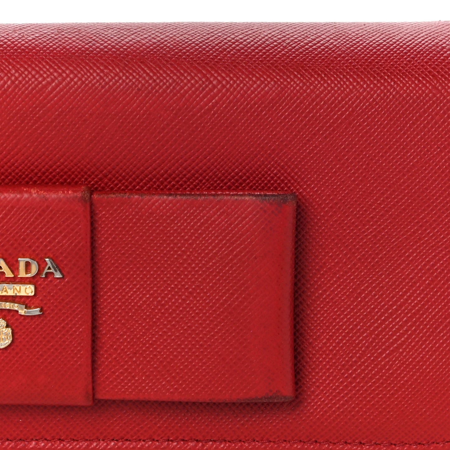 Saffiano Fiocco Bow Continental Wallet Fuoco