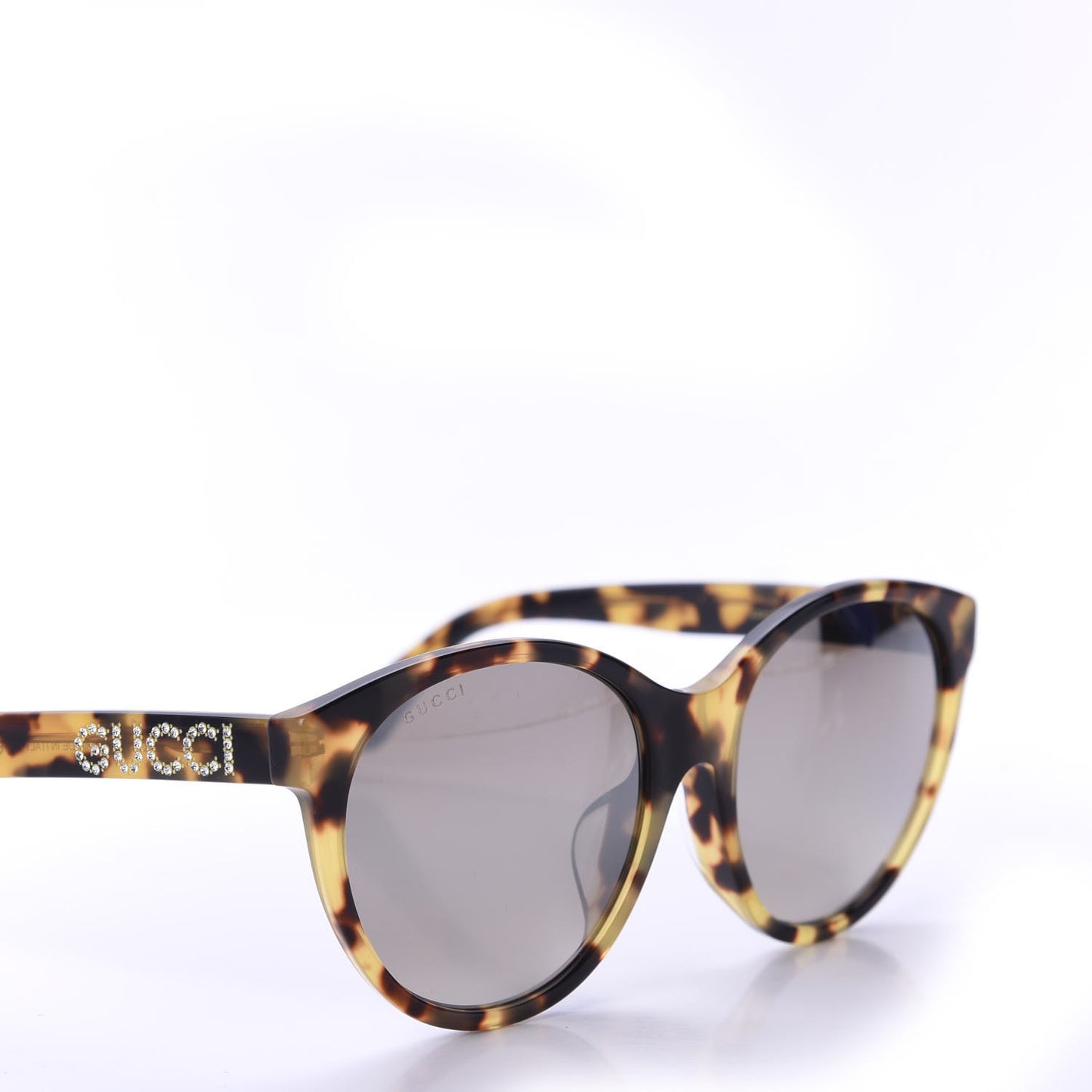 Round Frame Crystal Sunglasses GG 0419S Tortoiseshell