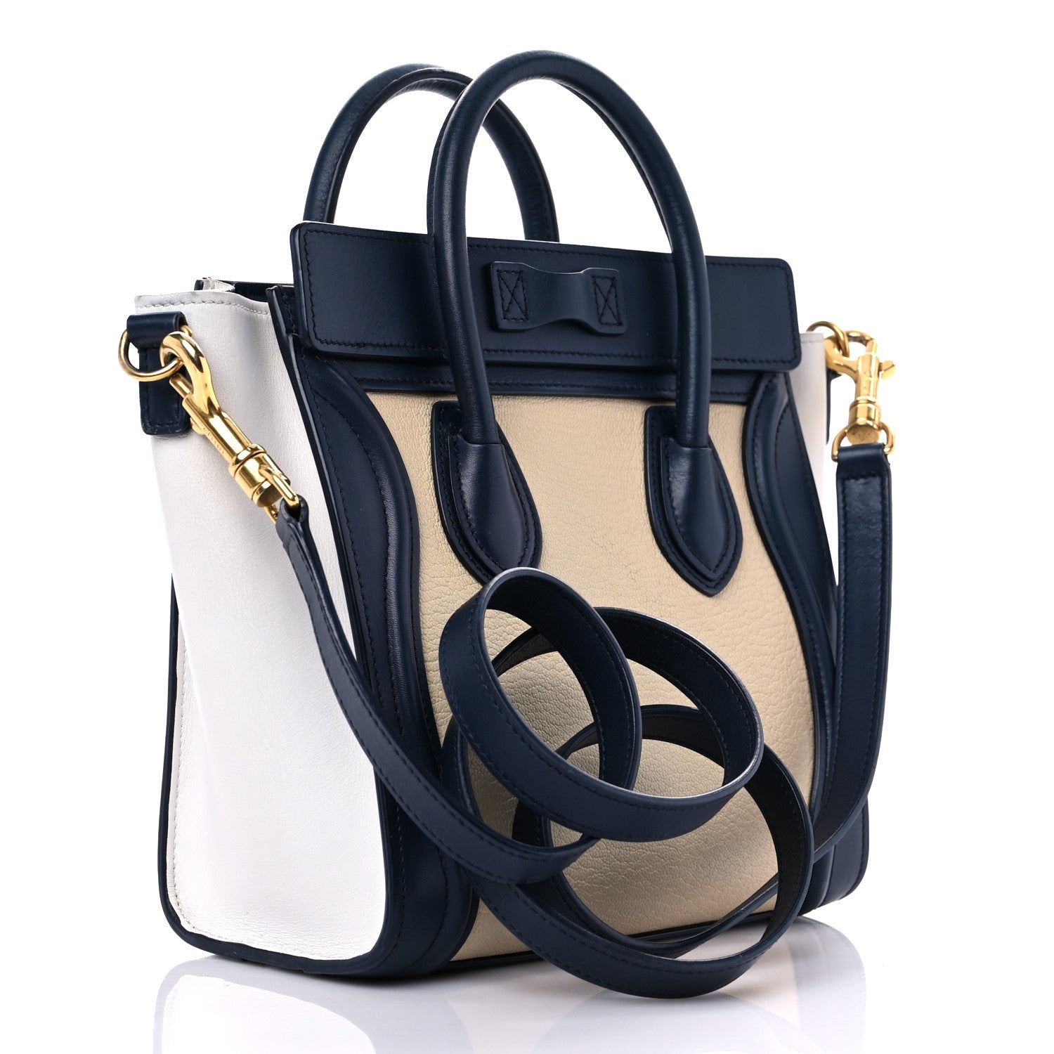 Celine Drummed Calfskin Nano Tri-Color Luggage Firefly 3 of 13