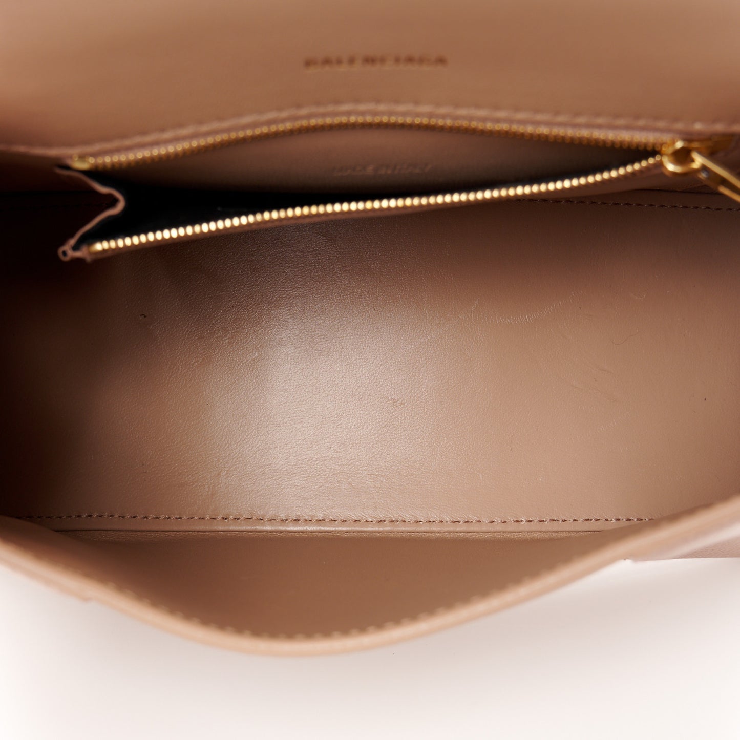 Grained Calfskin Small Hourglass Top Handle Bag Nude Beige