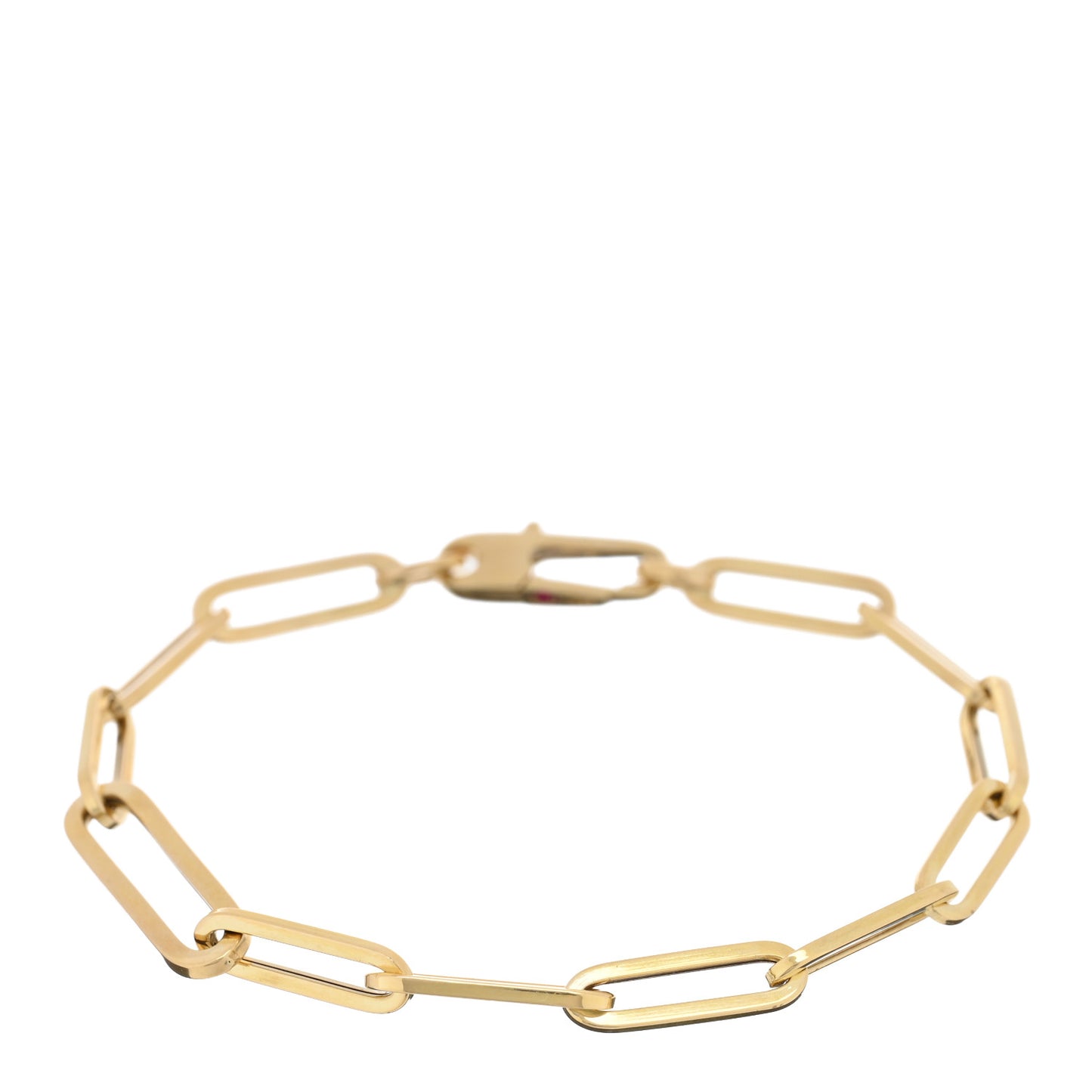 18K Yellow Gold Paper Clip Link Bracelet