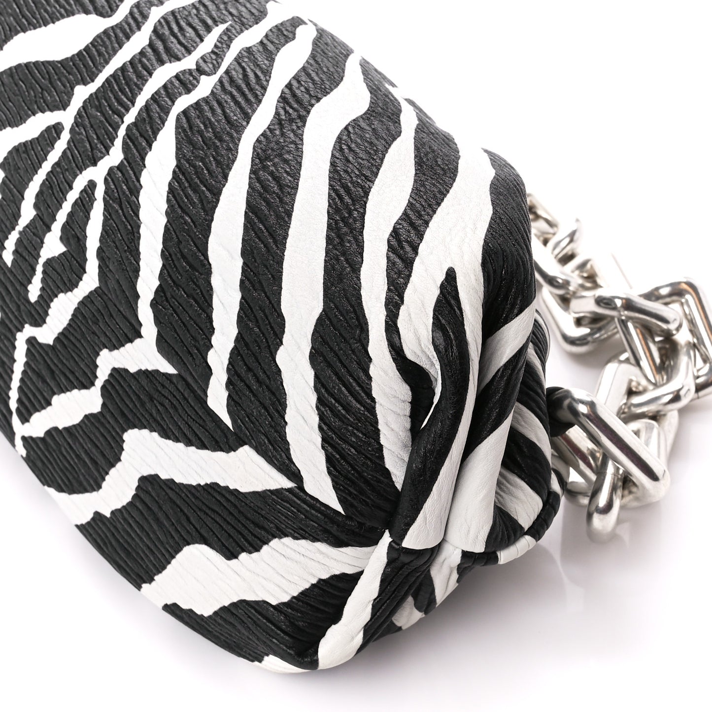 Nappa Zebra Print The Pouch Chain White Black