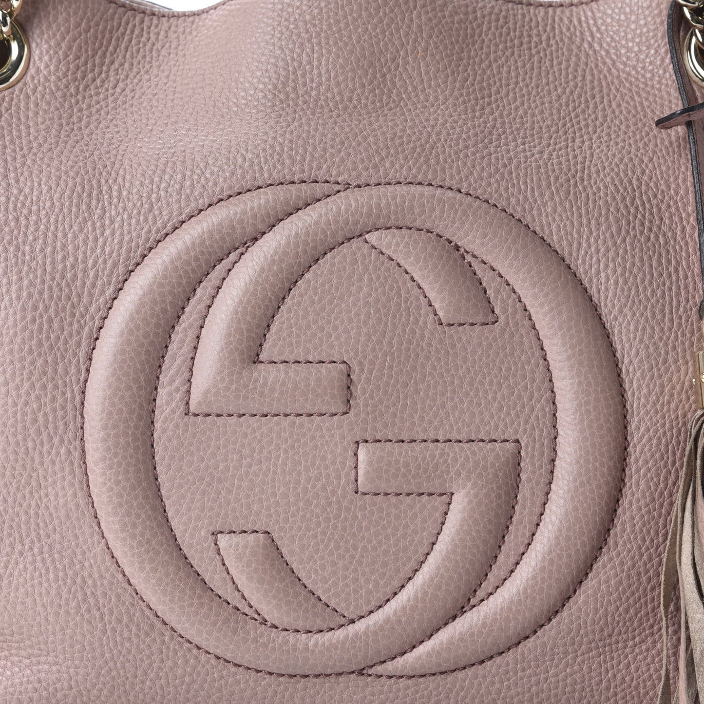 Pebbled Calfskin Medium Soho Chain Shoulder Bag Dark Cipria