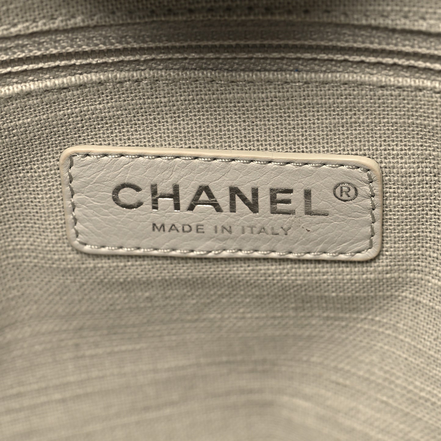 Mixed Fibers Calfskin Small Deauville Tote Grey
