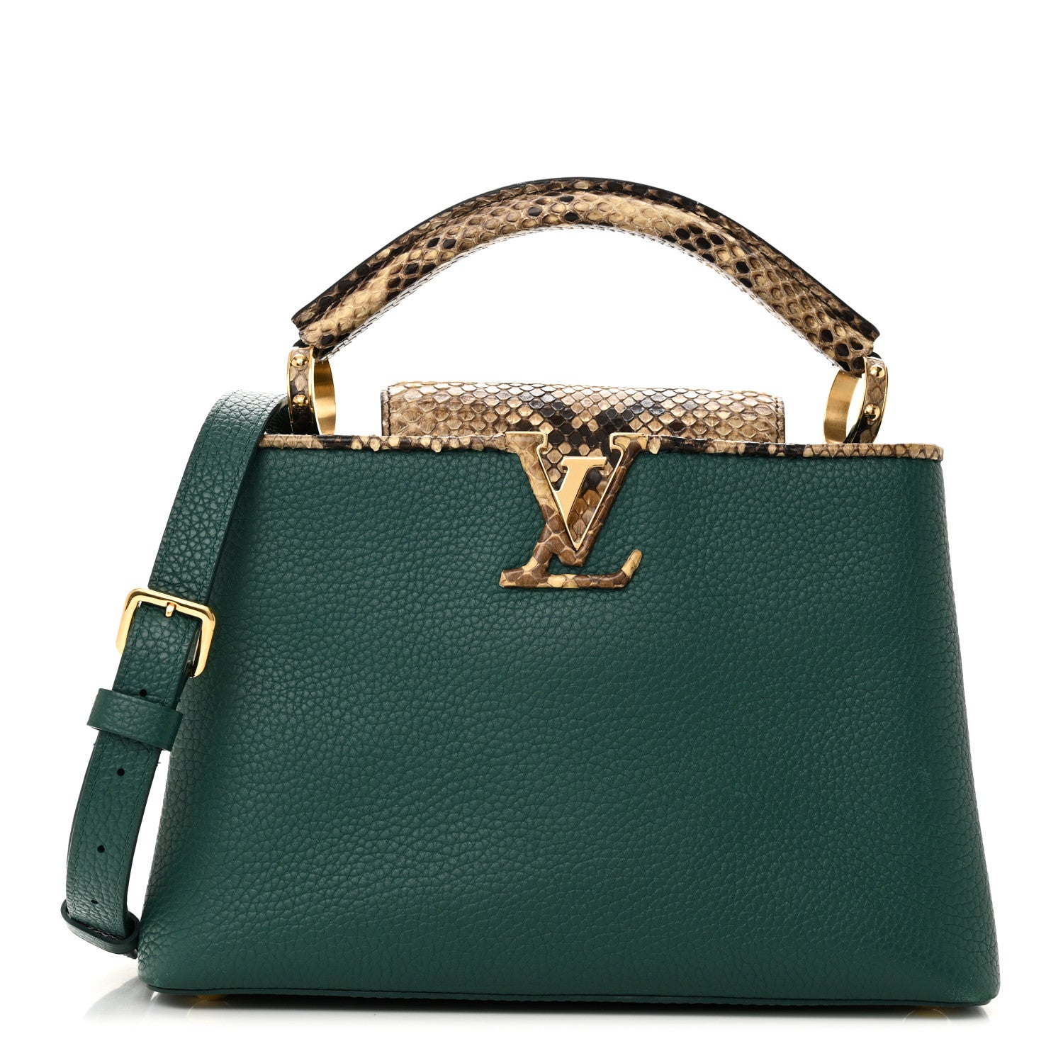 Louis Vuitton Taurillon Snakeskin Capucines BB Emerald 1763567