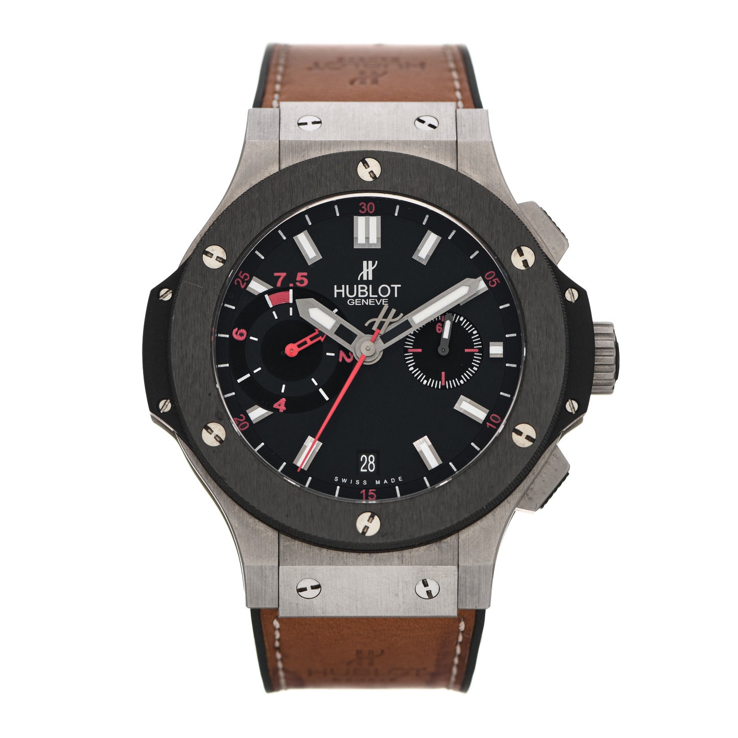 Titanium Ceramic Calfskin 44mm "Chukker" Big Bang Automatic Watch Brown 317.NM.1137.VR