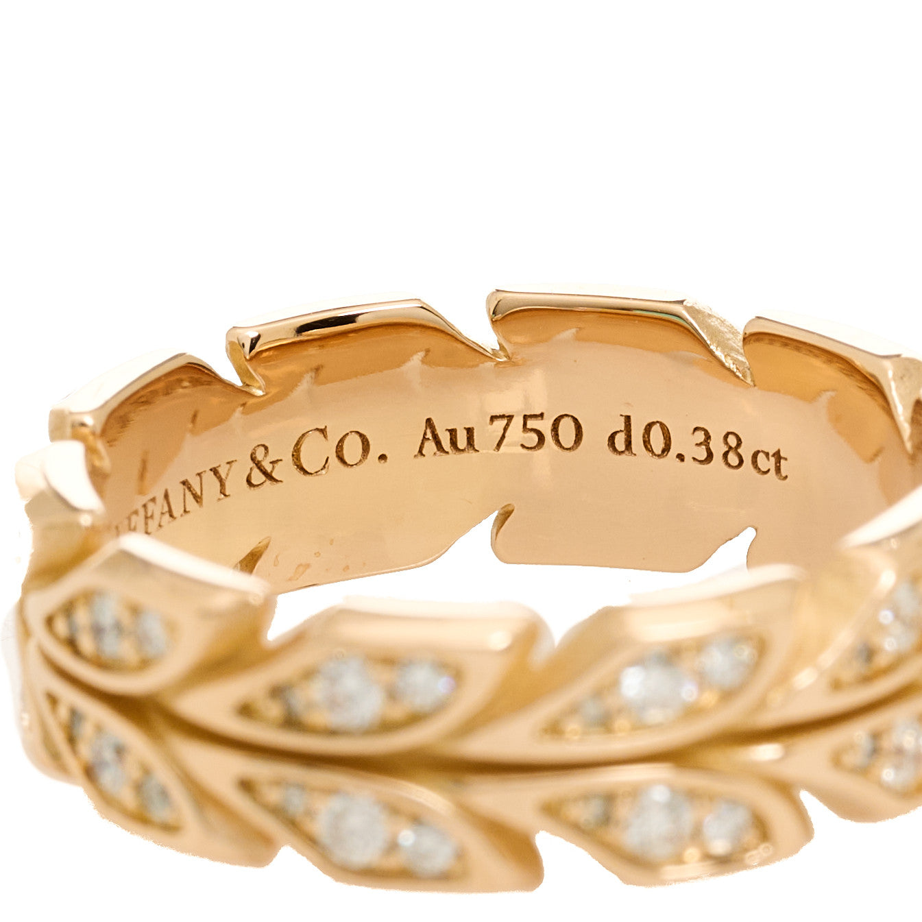 18K Yellow Gold Diamond  Victoria Vine Band Ring 53 6.25