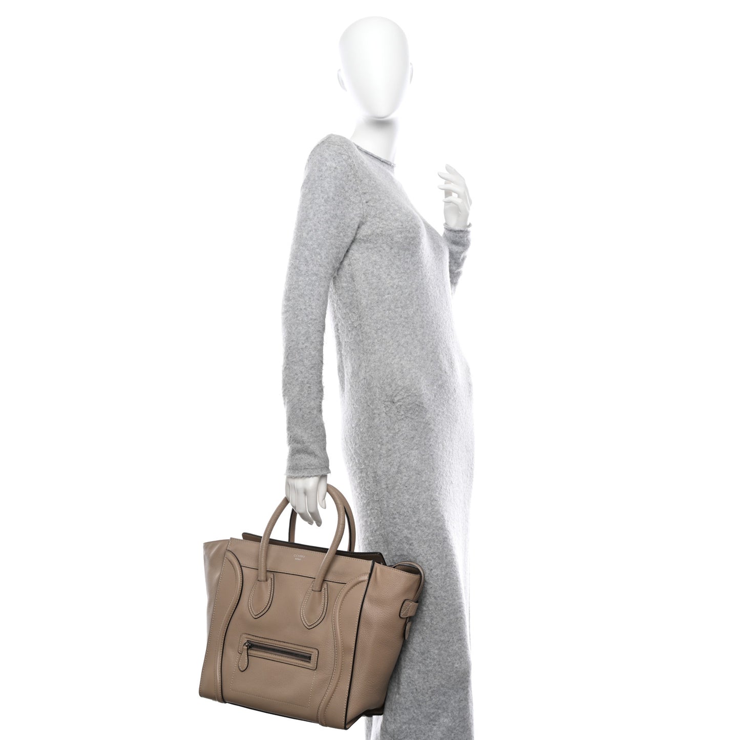 Drummed Calfskin Mini Luggage Dune