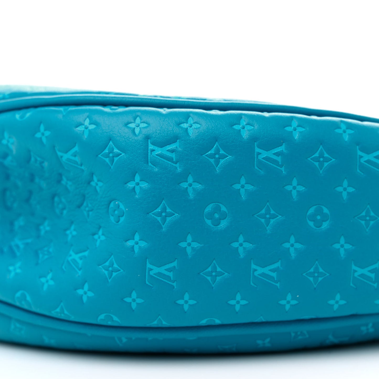 Calfskin Nanogram Embossed Loop PM Bleu
