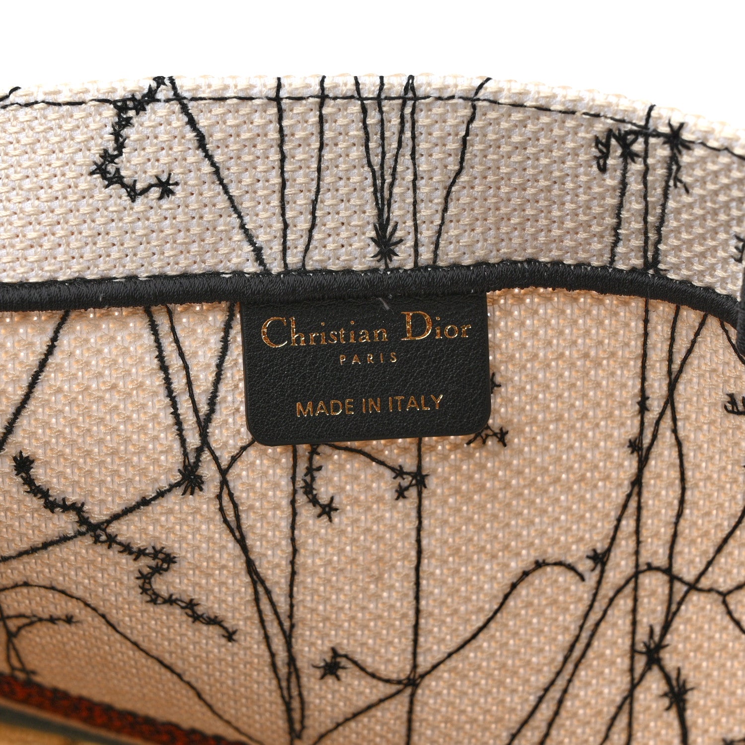 Christian Dior Canvas Embroidered Large Zodiac Book Tote Latte Multicolor 6 of 17