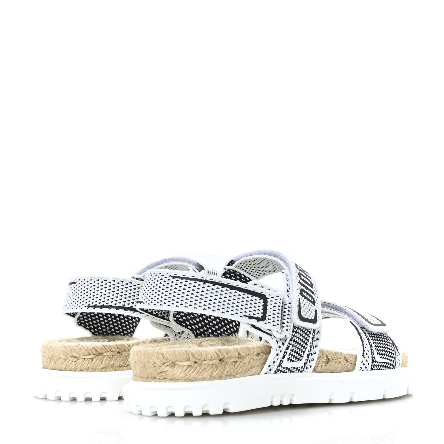 Technical Knit Jute Dioract 10mm Sandals 38 White Black