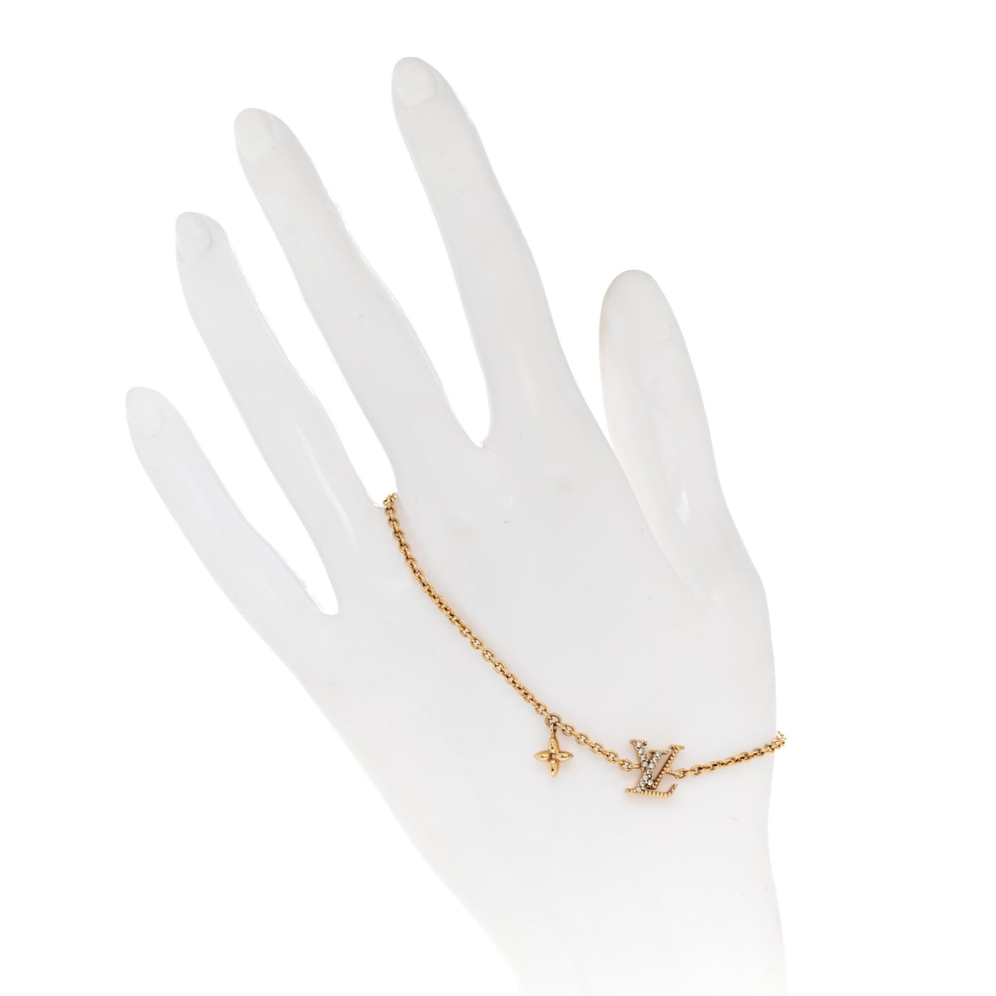 Metal Crystal LV Iconic Bracelet Gold
