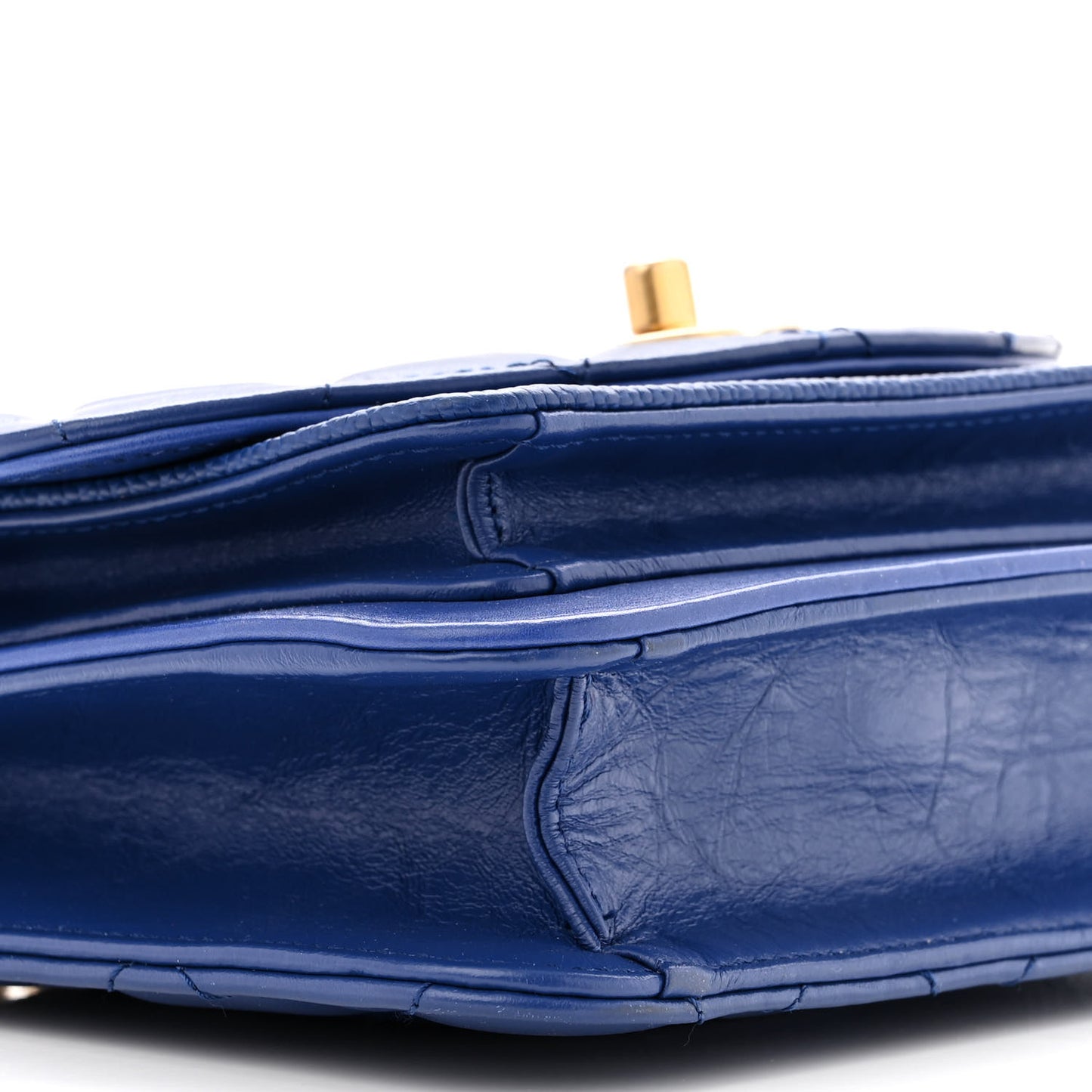 Calfskin Caviar Quilted Mini Chain Handle Flap Blue
