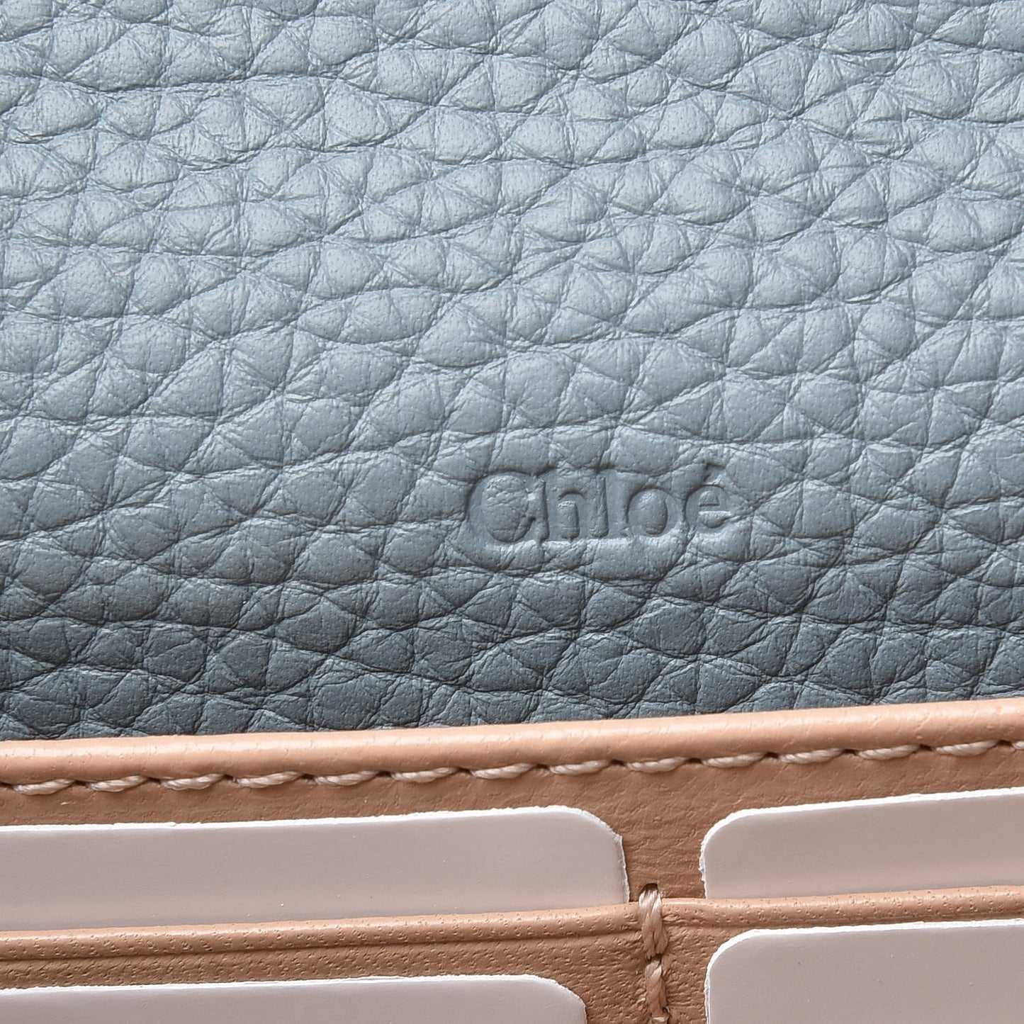 Calfskin Marcie Continental Flap Wallet Cloudy Blue