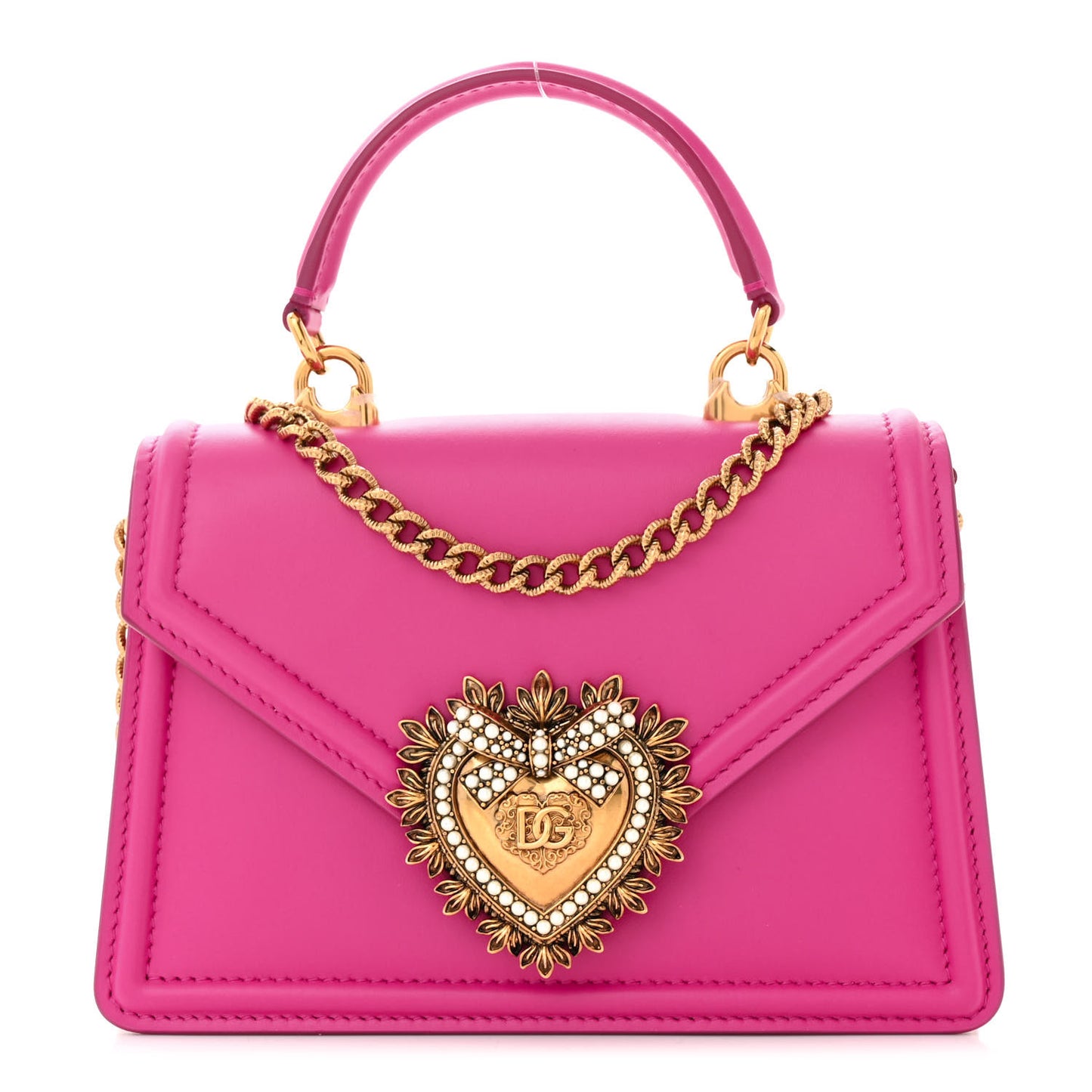 Smooth Calfskin Small Devotion Envelope Top Handle Bag Pink