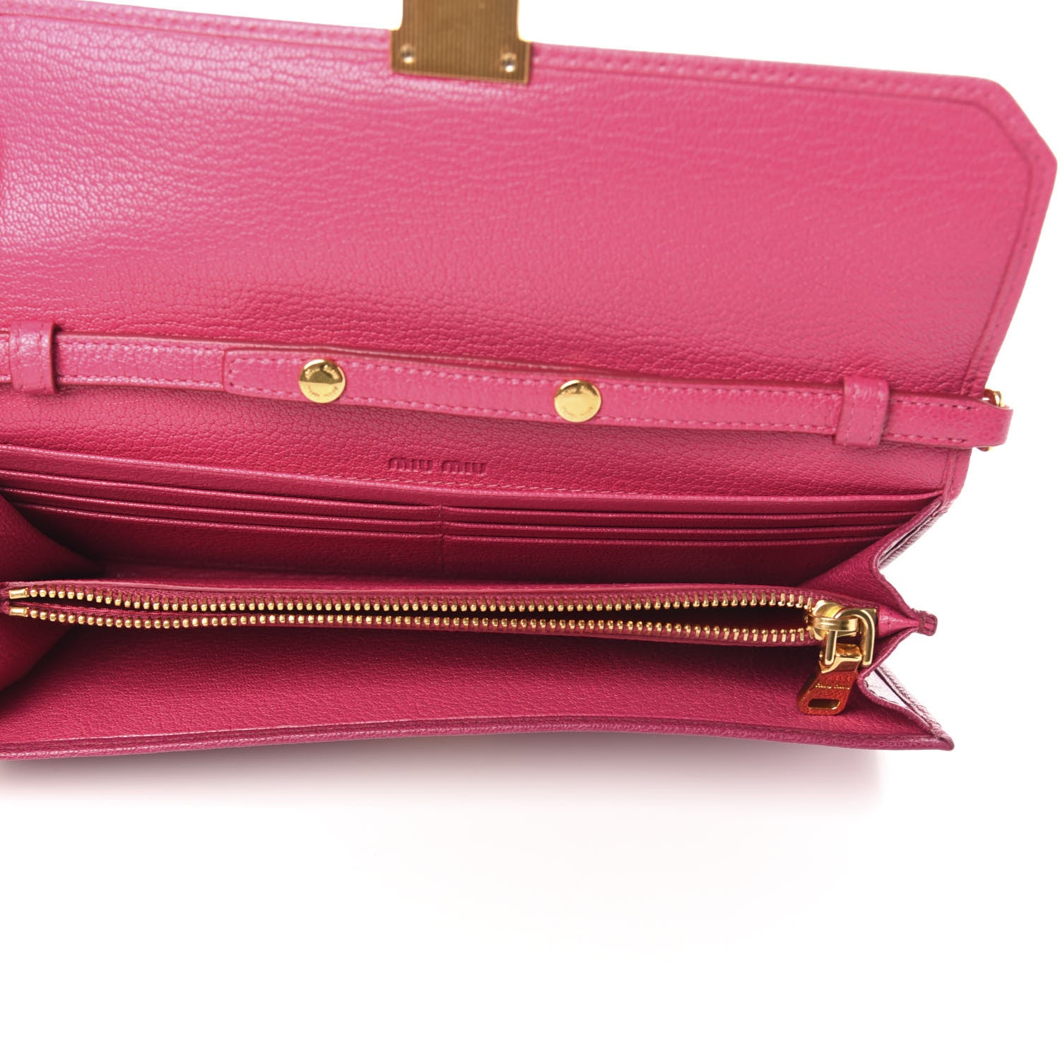 Miu Miu Goatskin Madras Bicolor Wallet On Chain Peonia Ametista 5 of 10