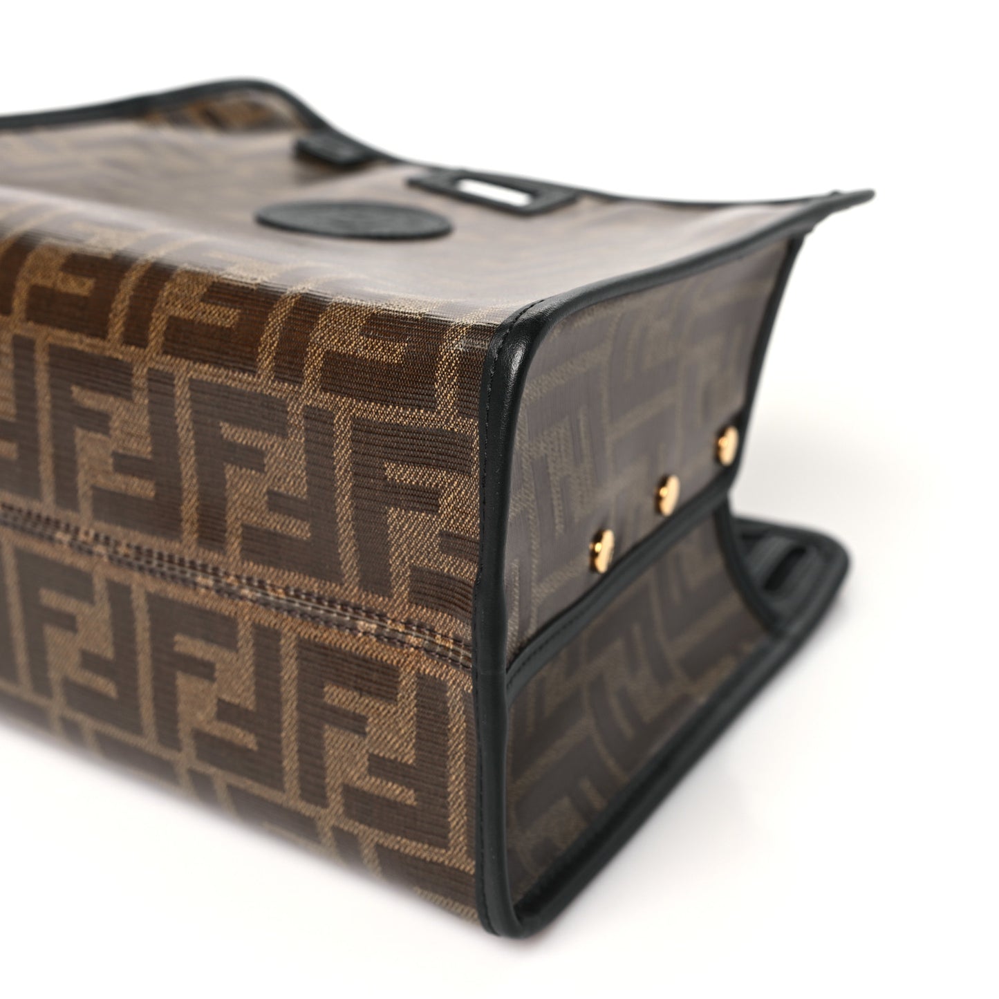 Glazed Fabric Vitello Century FF 1974 Stamp Patch Mini Peekaboo Defender Cover Mogano Panna Black