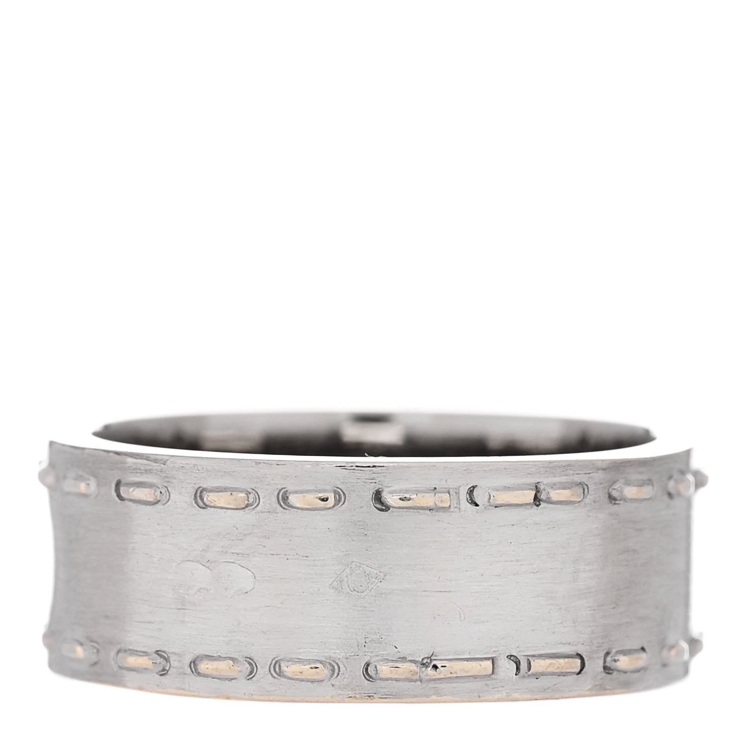 Hermes 18K White Gold Diamond Kelly Lock Ring 56 7.5 3 of 4