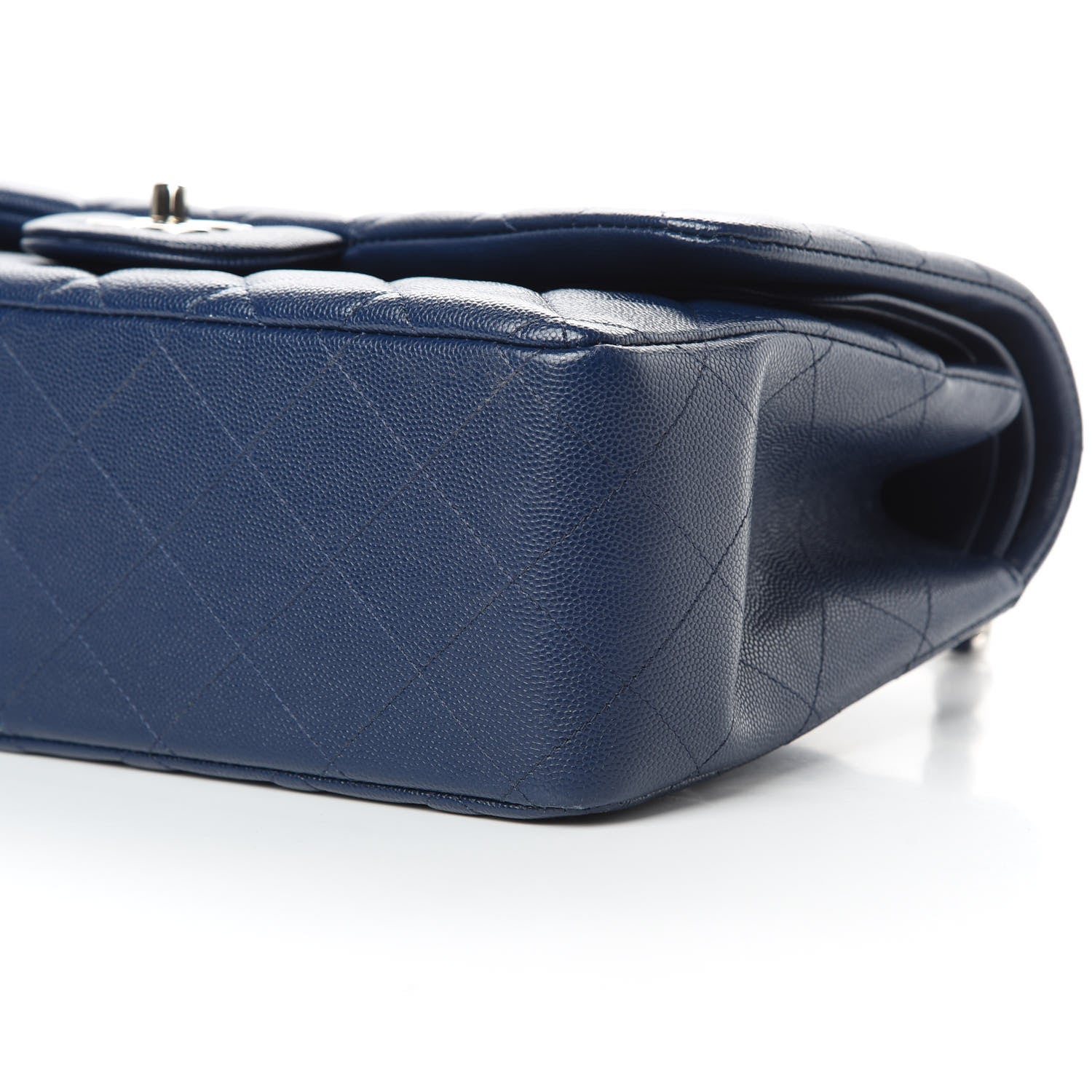 Chanel Caviar Quilted Jumbo Double Flap Blue 11 of 12