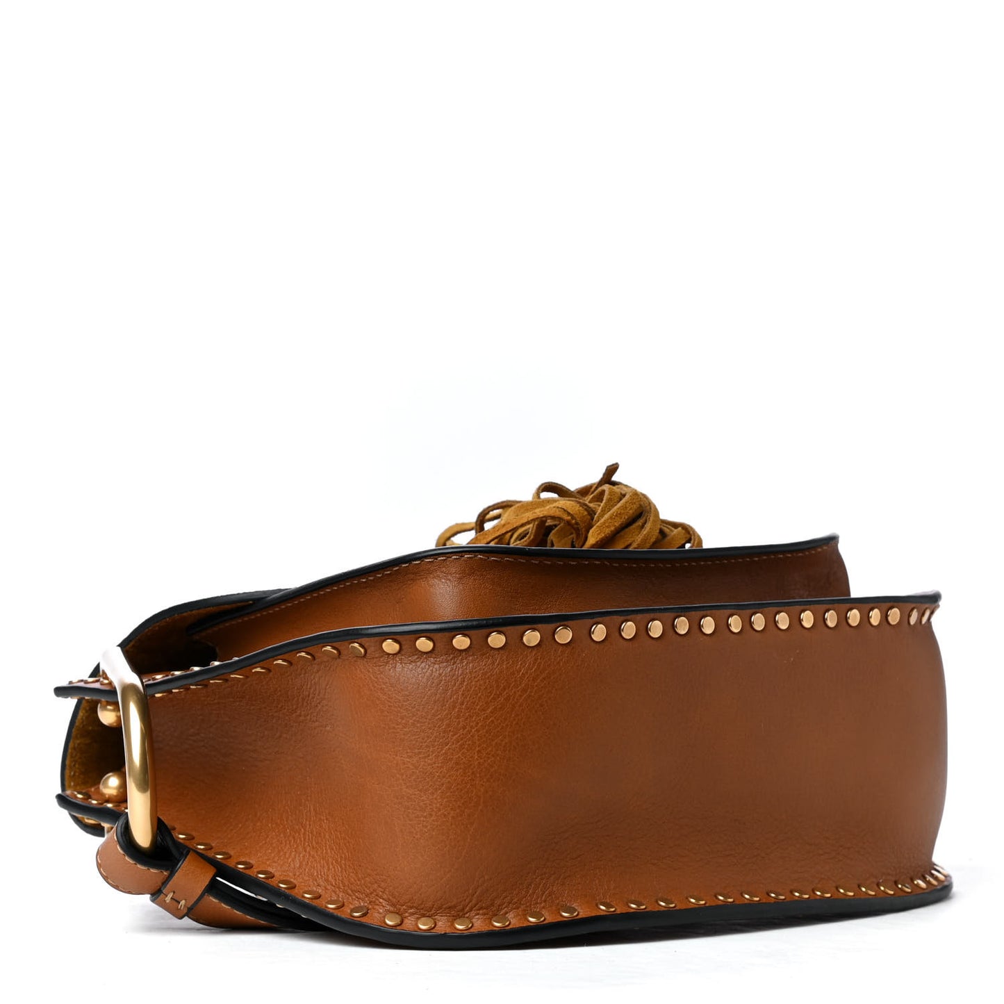 Suede Calfskin Small Hudson Shoulder Bag Caramel