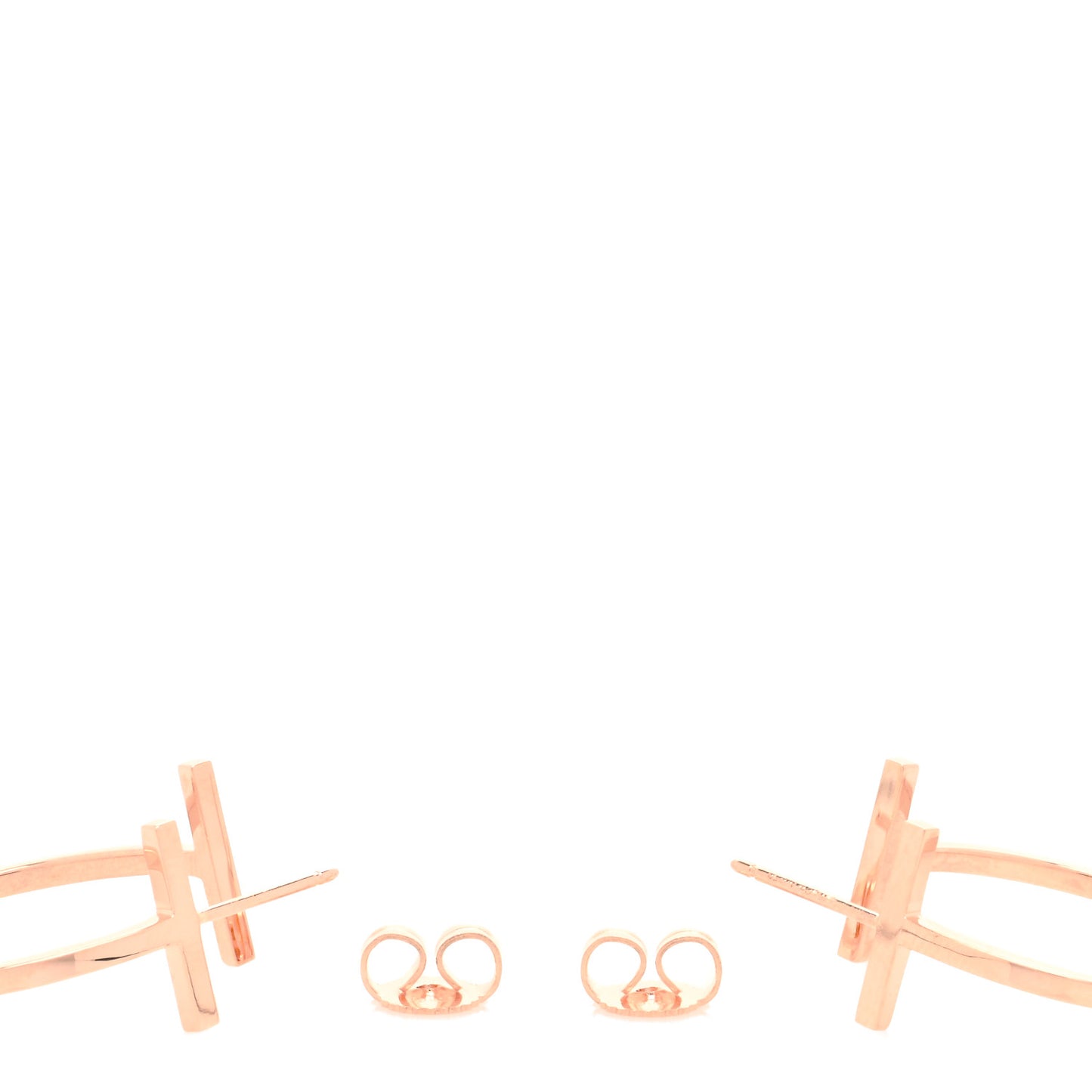 18K Rose Gold Medium T Wire Hoop Earrings