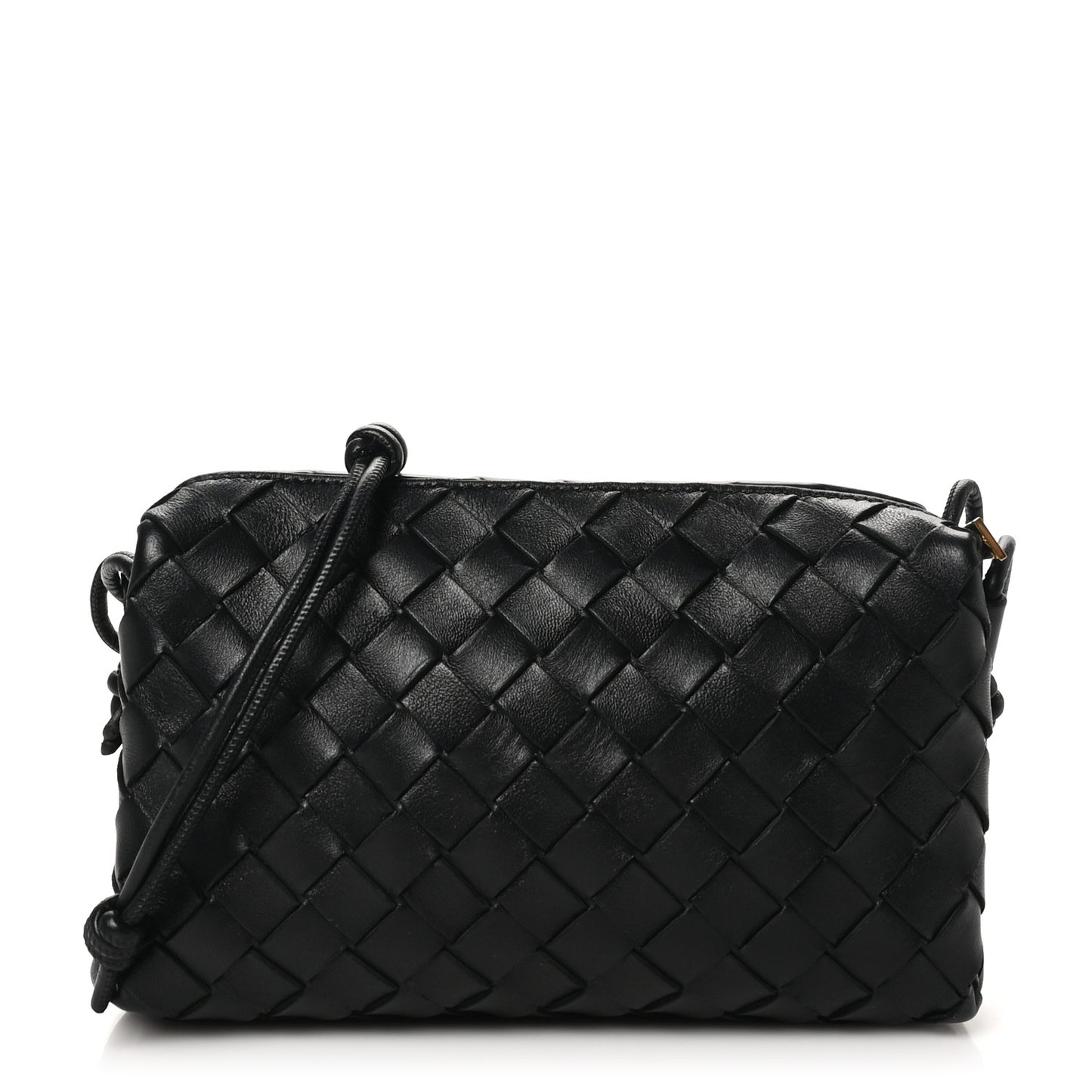 Nappa Intrecciato Small Loop Camera Bag Black