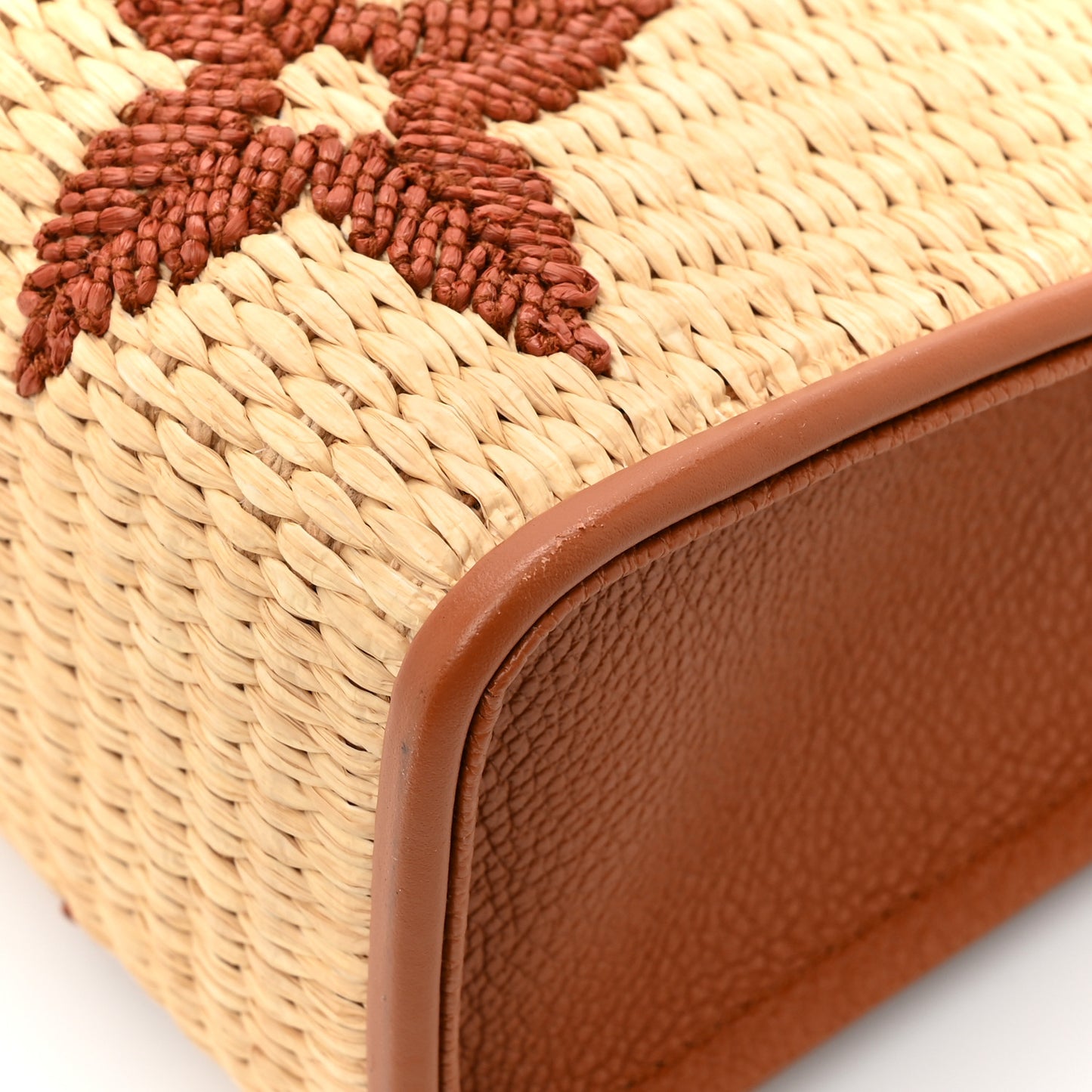 Raffia Monogram Giant Toiletry Pouch 26 Tan