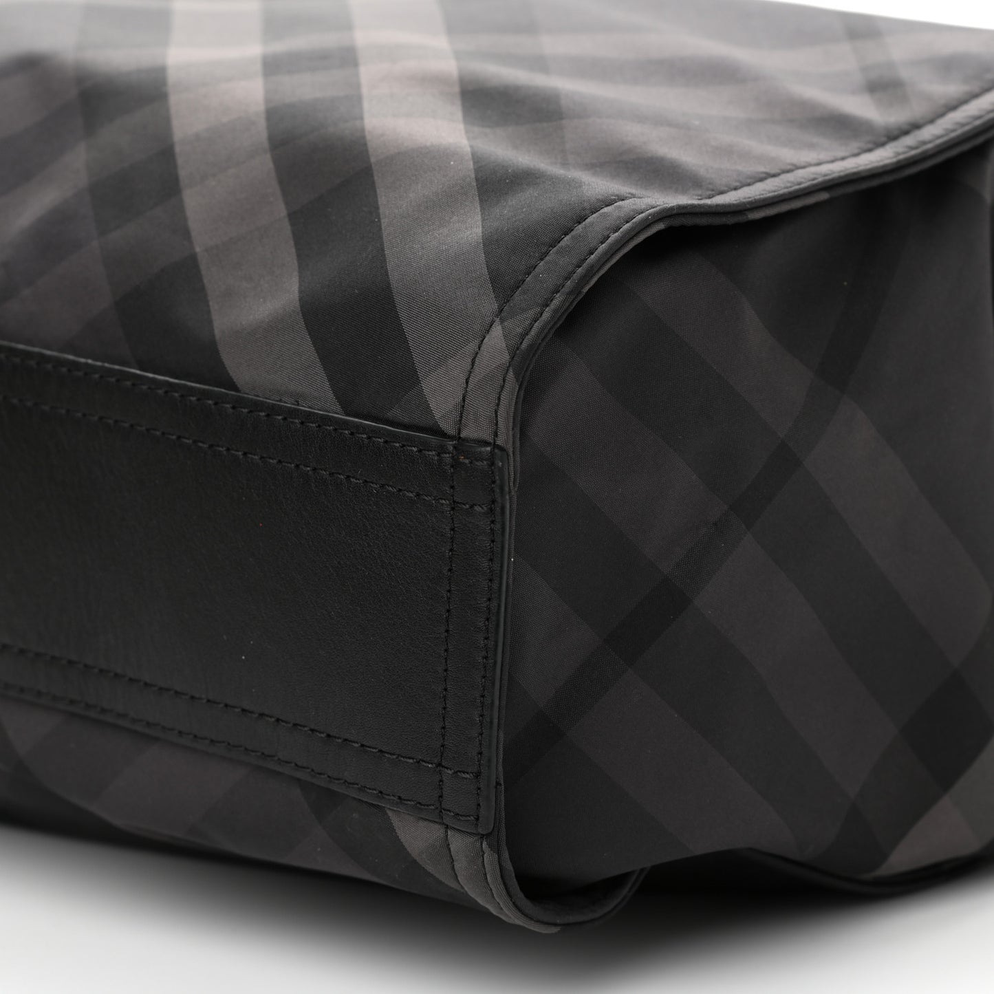 Nylon Check Buckleigh Packable Tote Charcoal