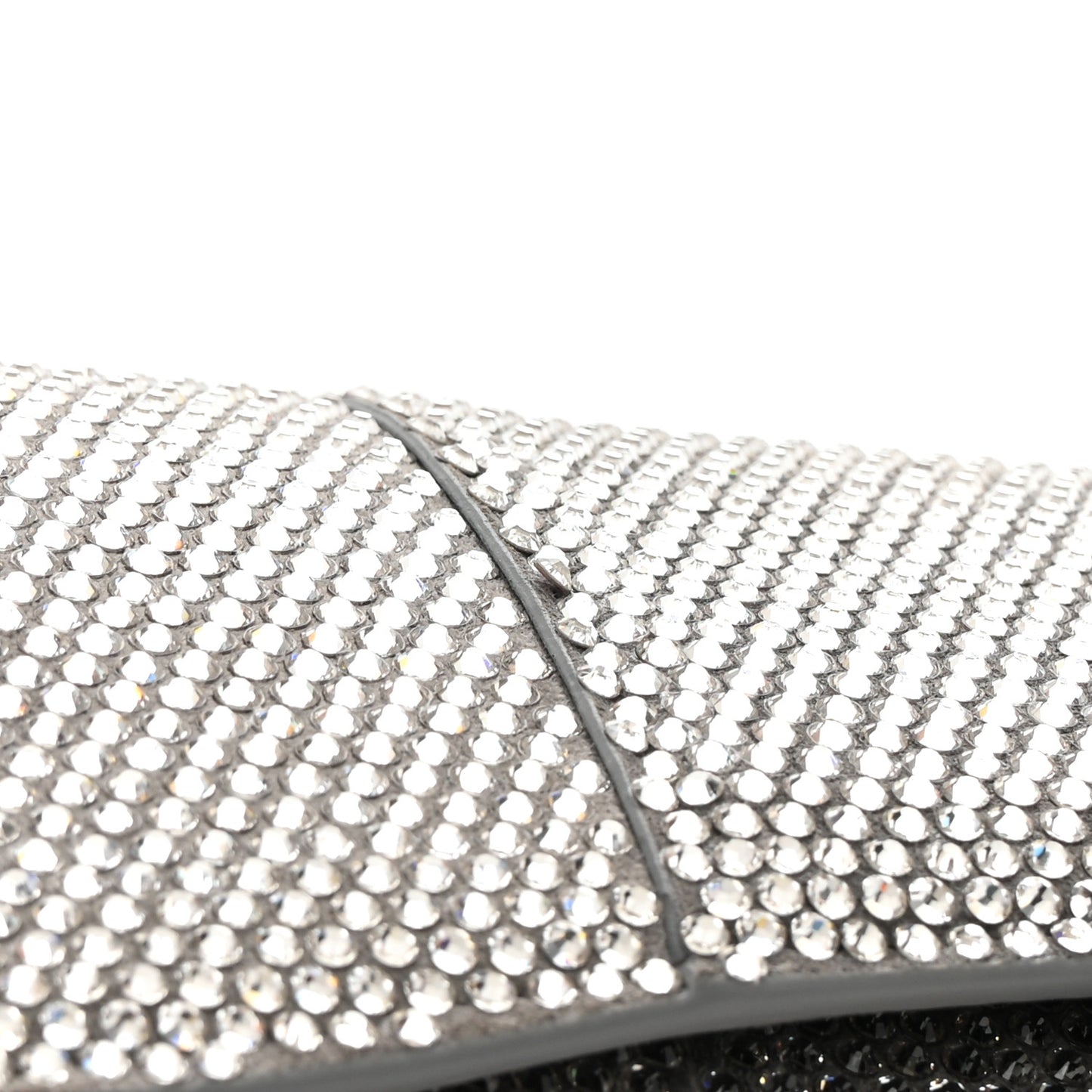Strass Suede Hourglass Chain Bag Smoke Grey Crystal