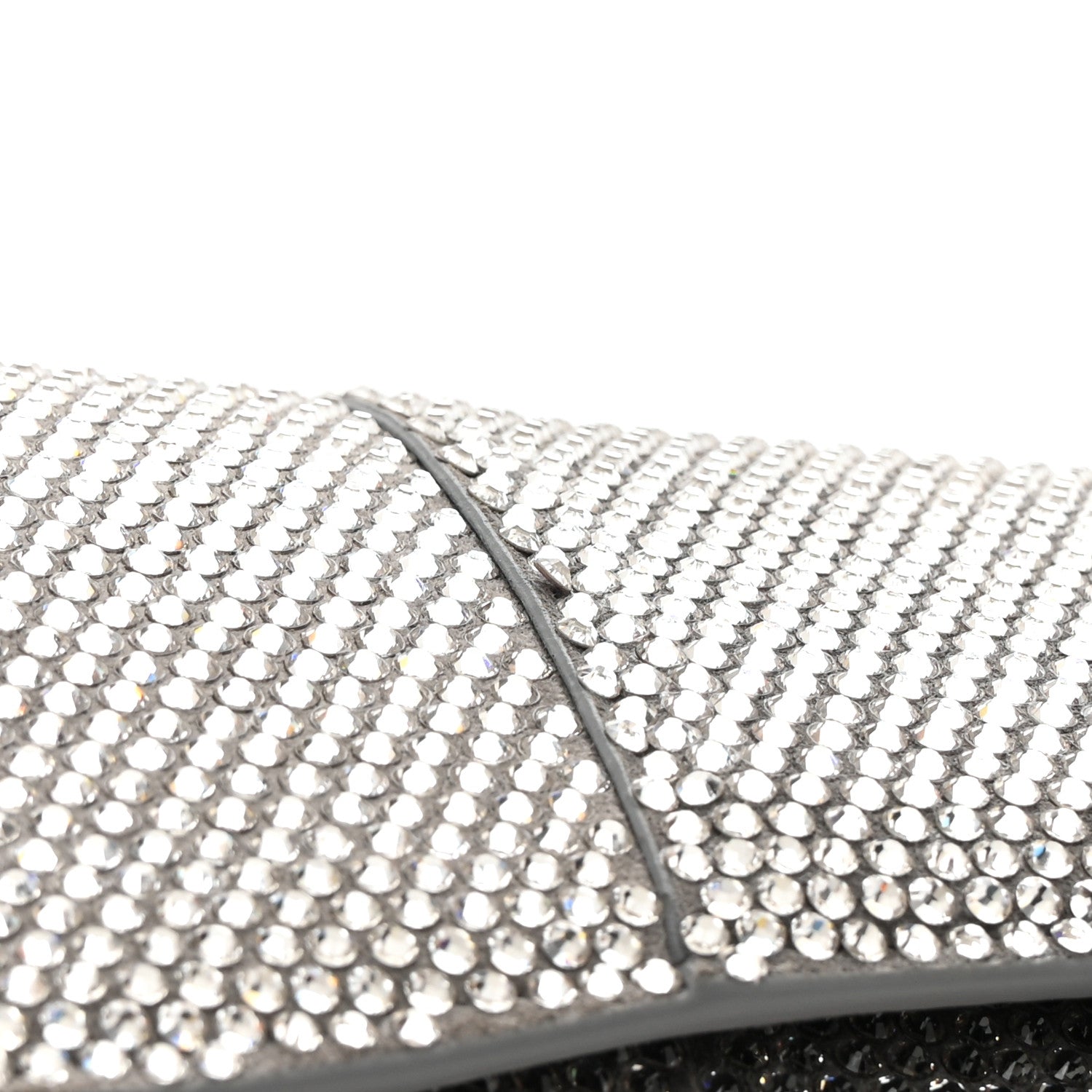 Balenciaga Strass Suede Hourglass Chain Bag Smoke Grey Crystal 15 of 16