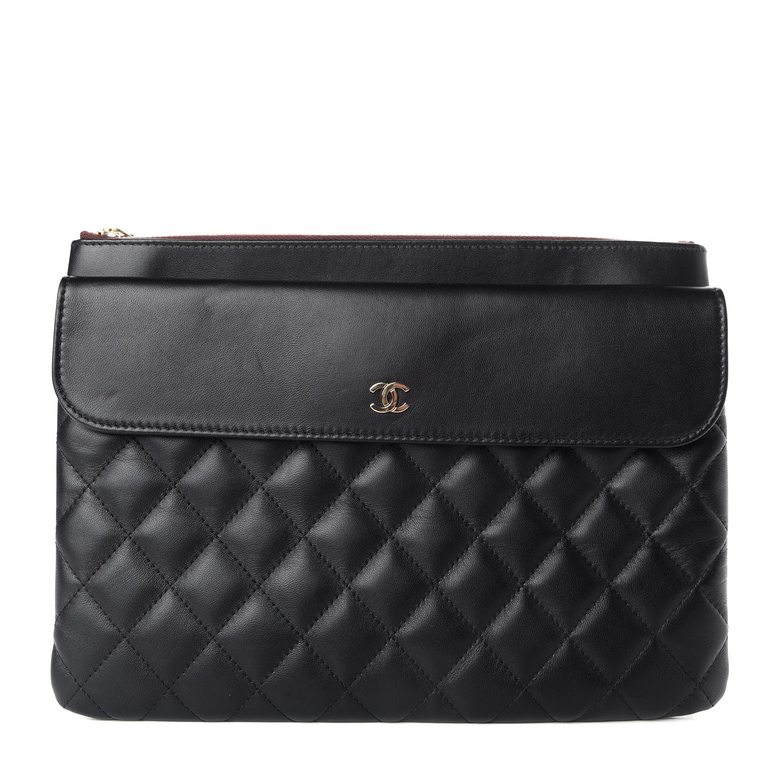 Chanel Lambskin Quilted Medium Flap Cosmetic Case Black 1 of 7
