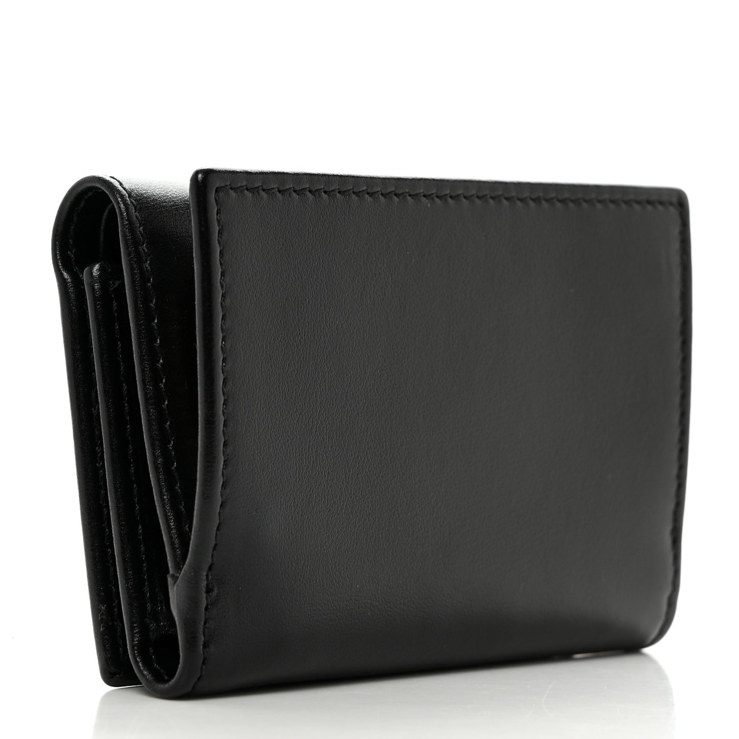 Boarded Plutone Calfskin Horsebit 1955 Tri Fold Wallet Black