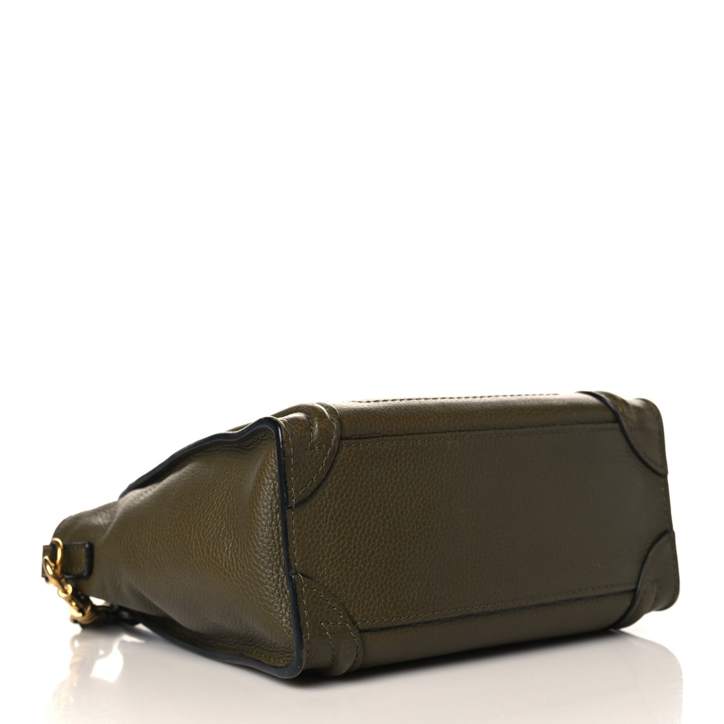 Drummed Calfskin Nano Luggage Dark Olive