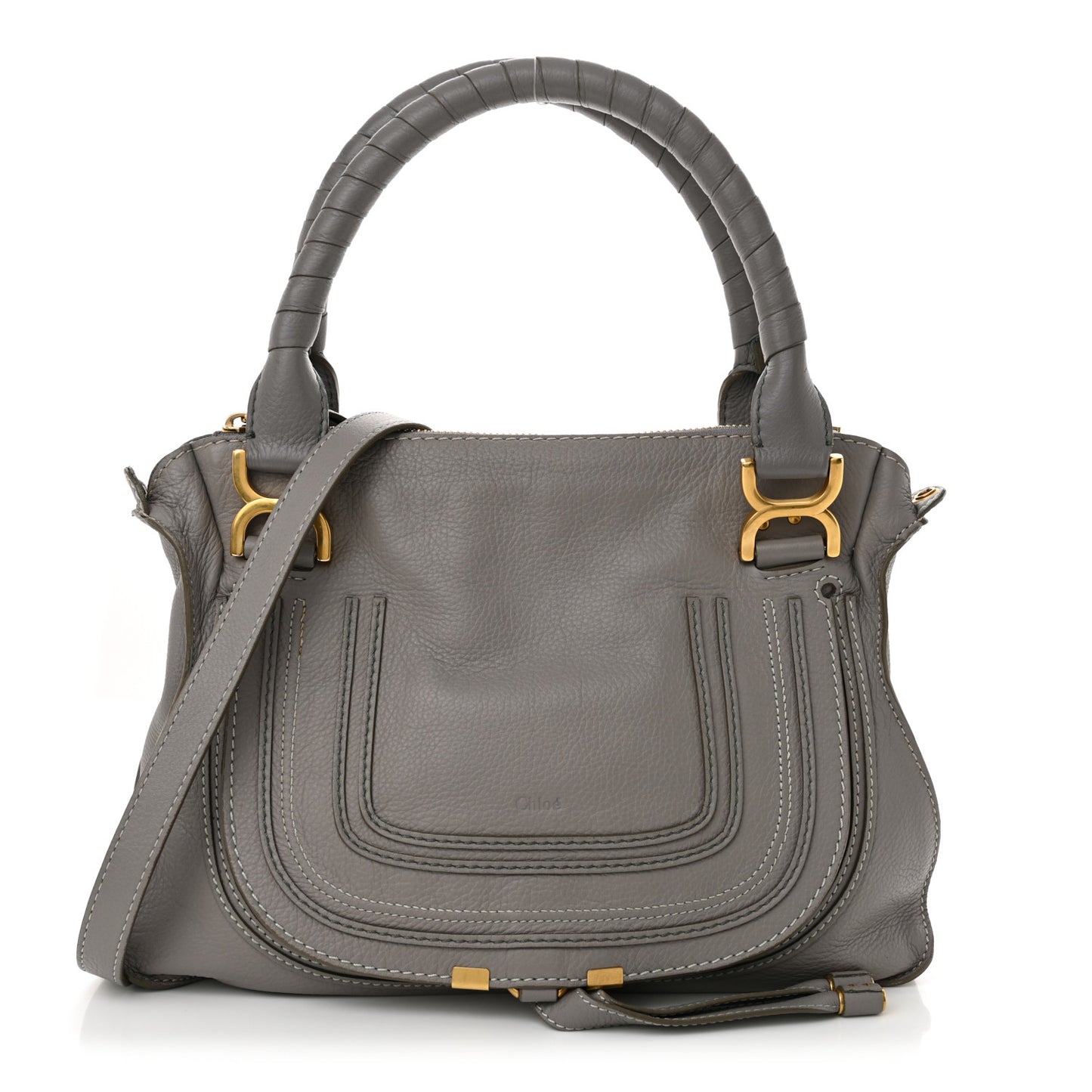Calfskin Medium Marcie Satchel Cashmere Grey