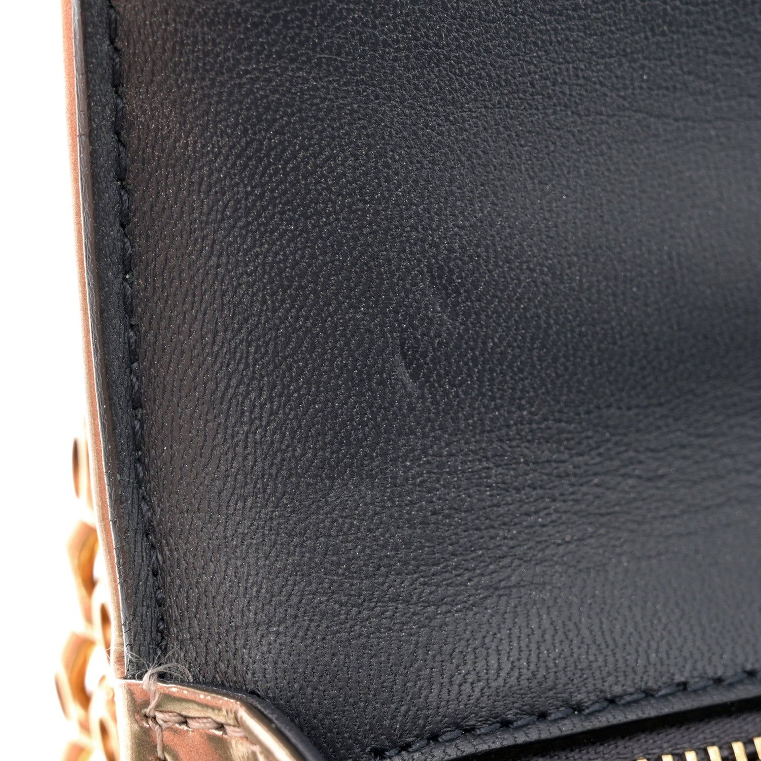 Christian Dior Metallic Calfskin Beaded Small Diorama Flap Bag Gold 11 of 13