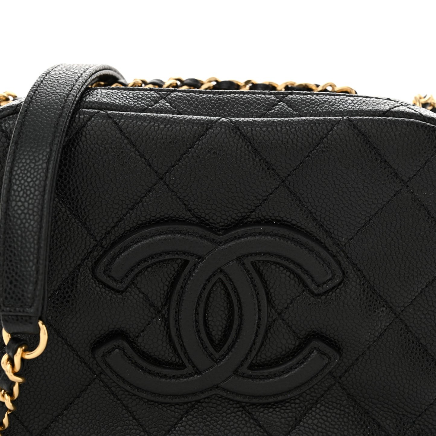 Caviar Quilted CC Vanity Case Black